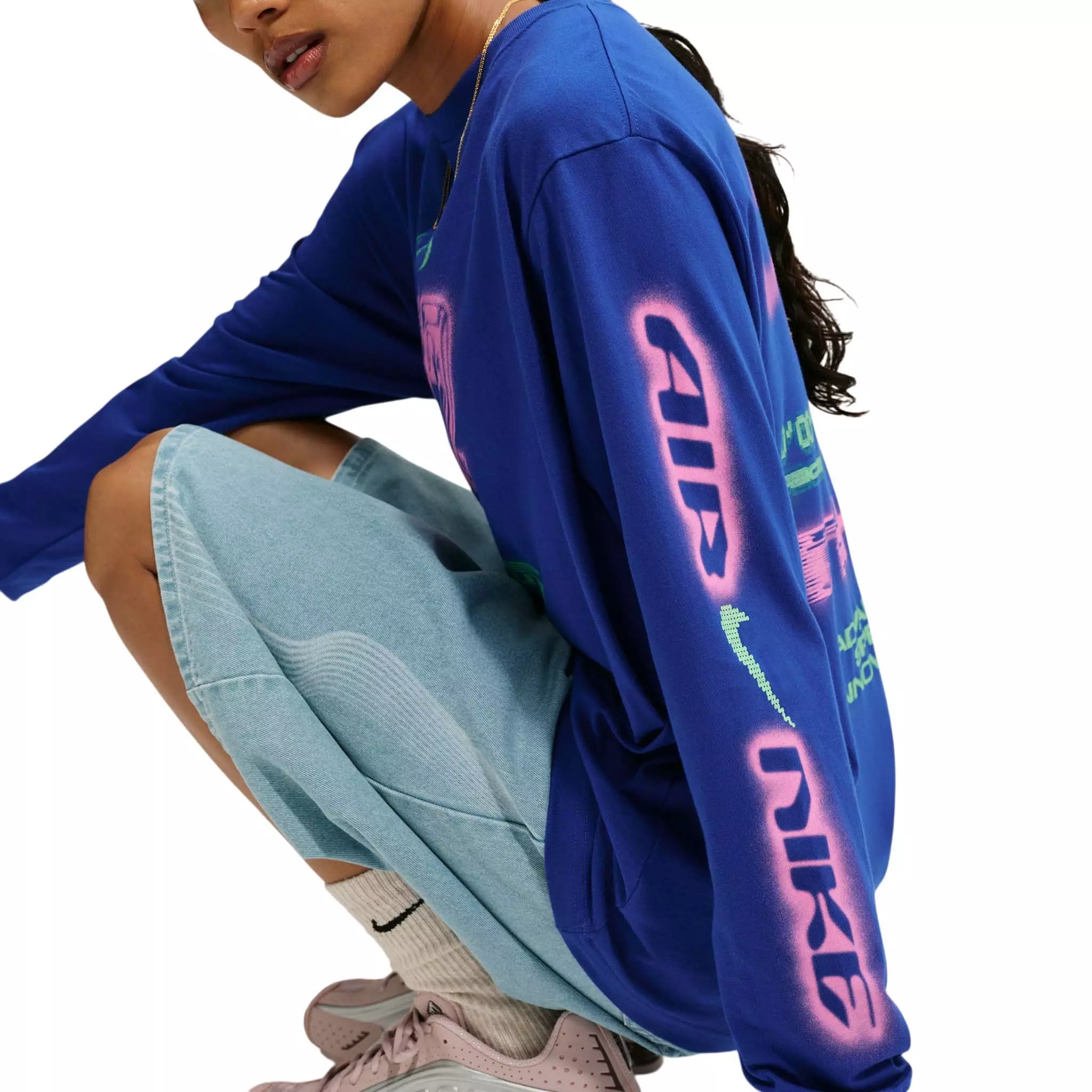 Nike Women's Sportswear Classic Oversized 72 Long Sleeve T-Shirt - Royal - ROYAL