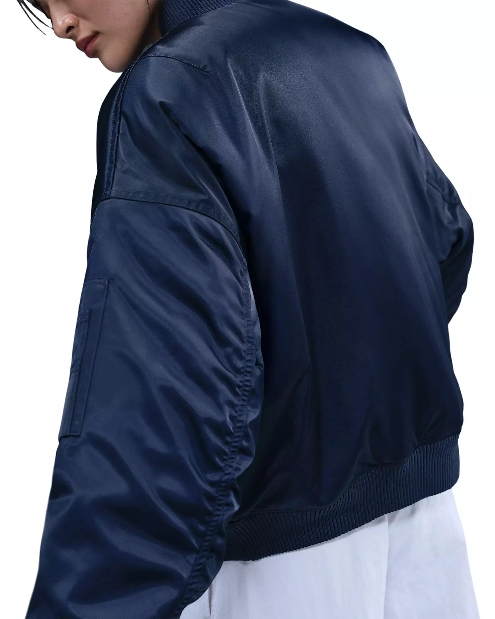 Nike Women's Sportswear Therma-FIT Reversible Bomber Jacket - Blue - BLUE