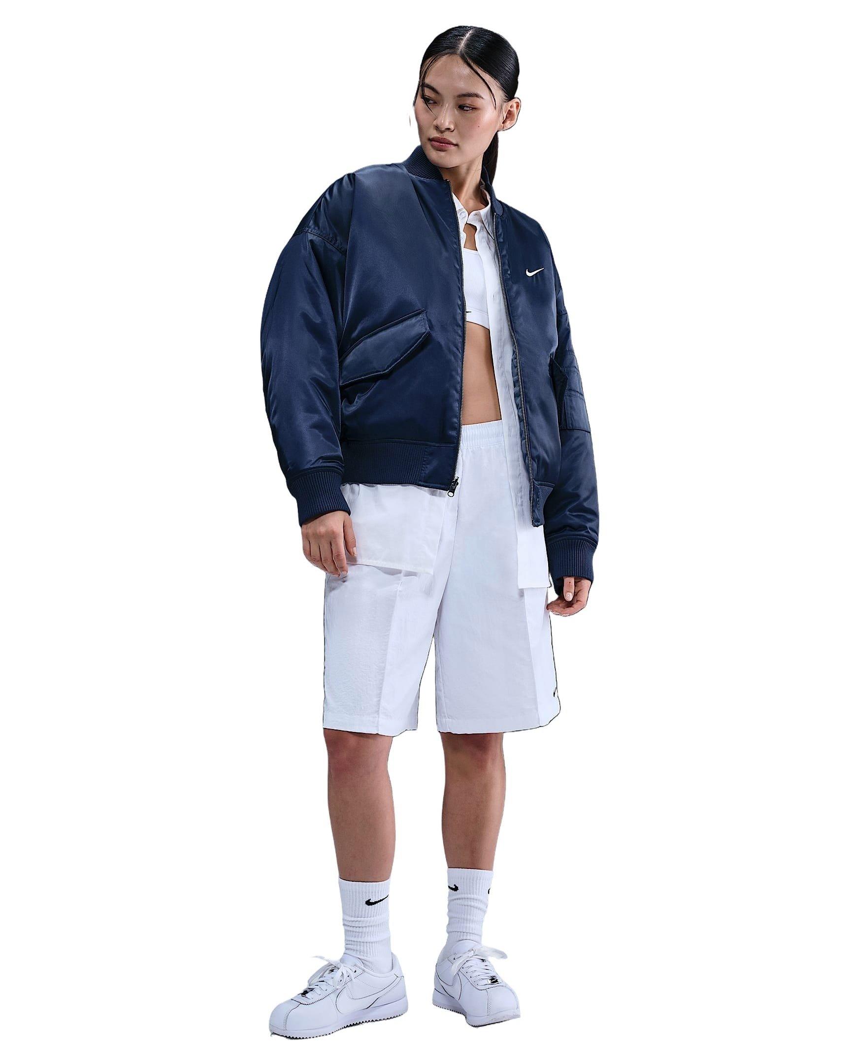 Nike Women's Sportswear Therma-FIT Reversible Bomber Jacket - Blue - BLUE Thumbnail View 6