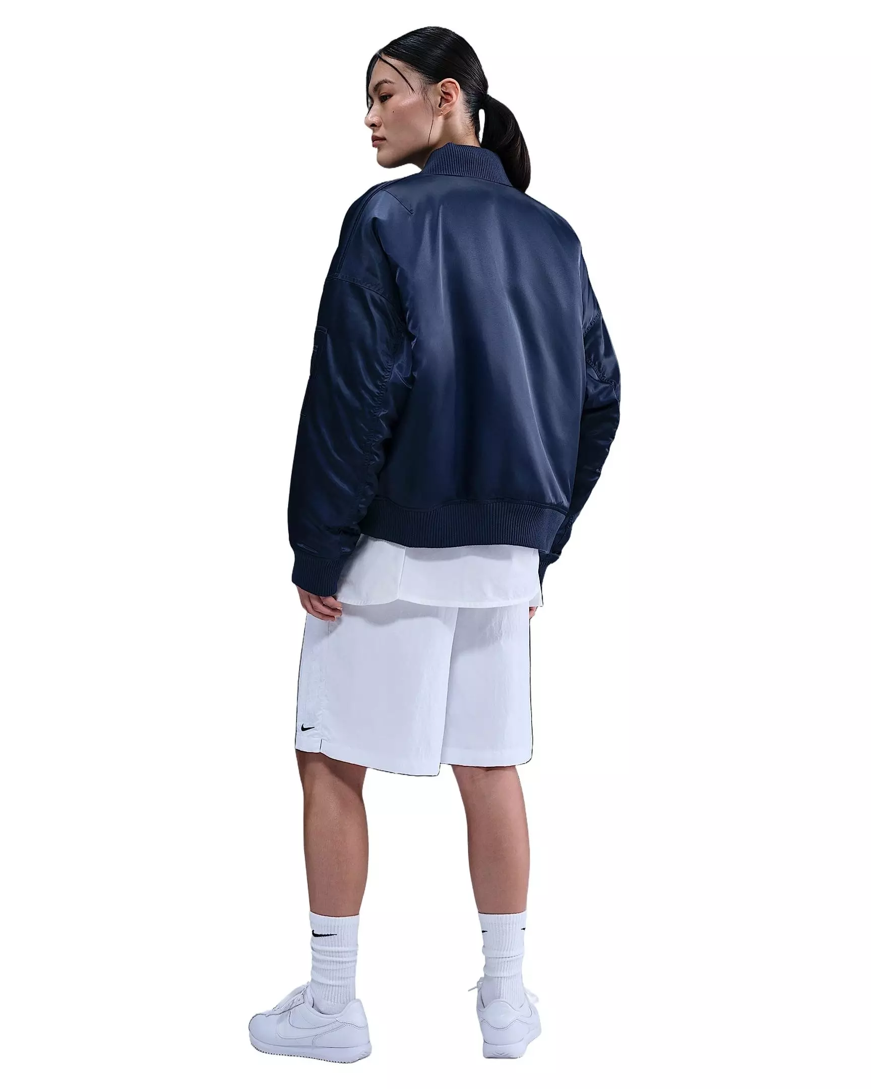 Nike Women's Sportswear Therma-FIT Reversible Bomber Jacket - Blue - BLUE