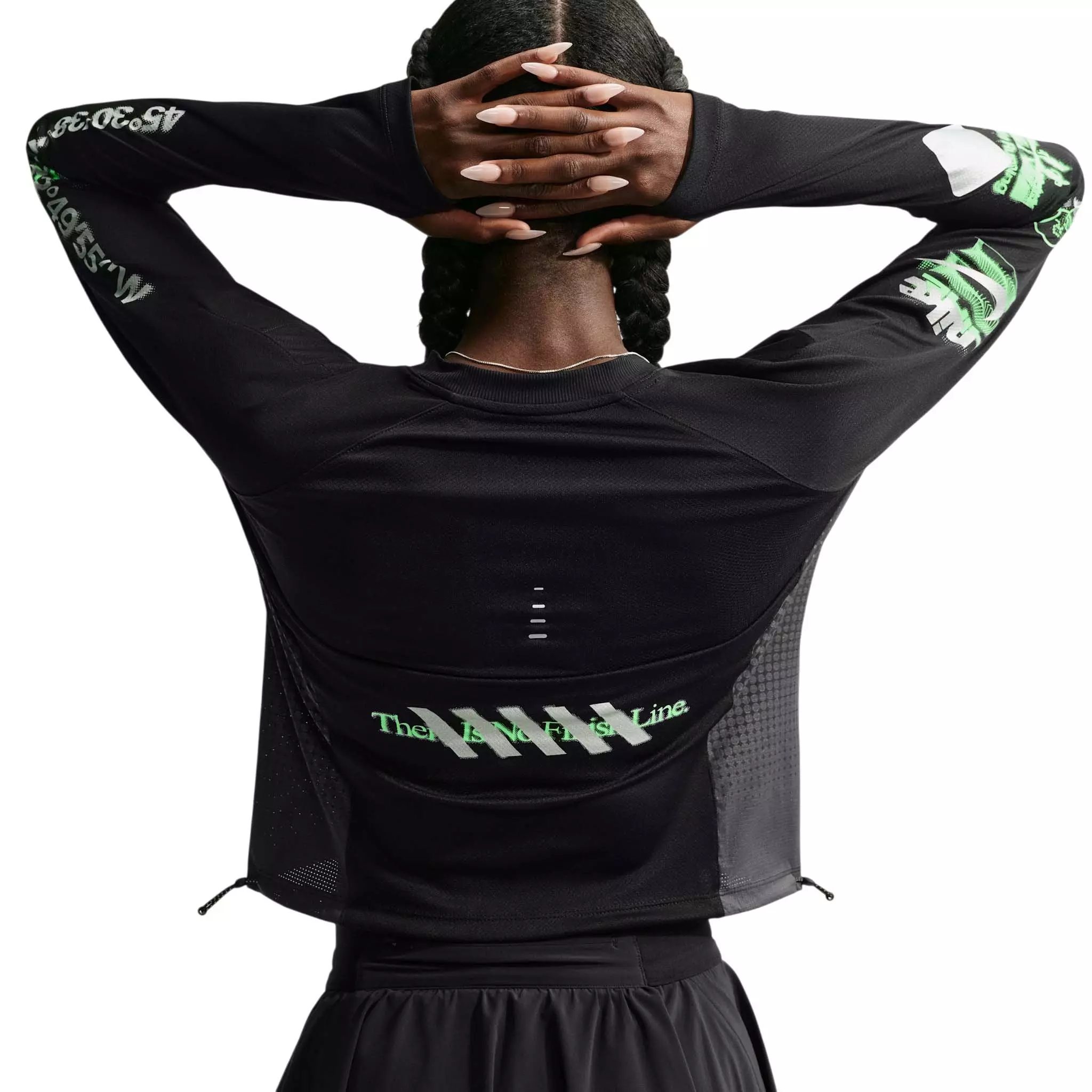 Nike Women's Swift Long Sleeve Running Top - Black/Grey - BLACK/GREY