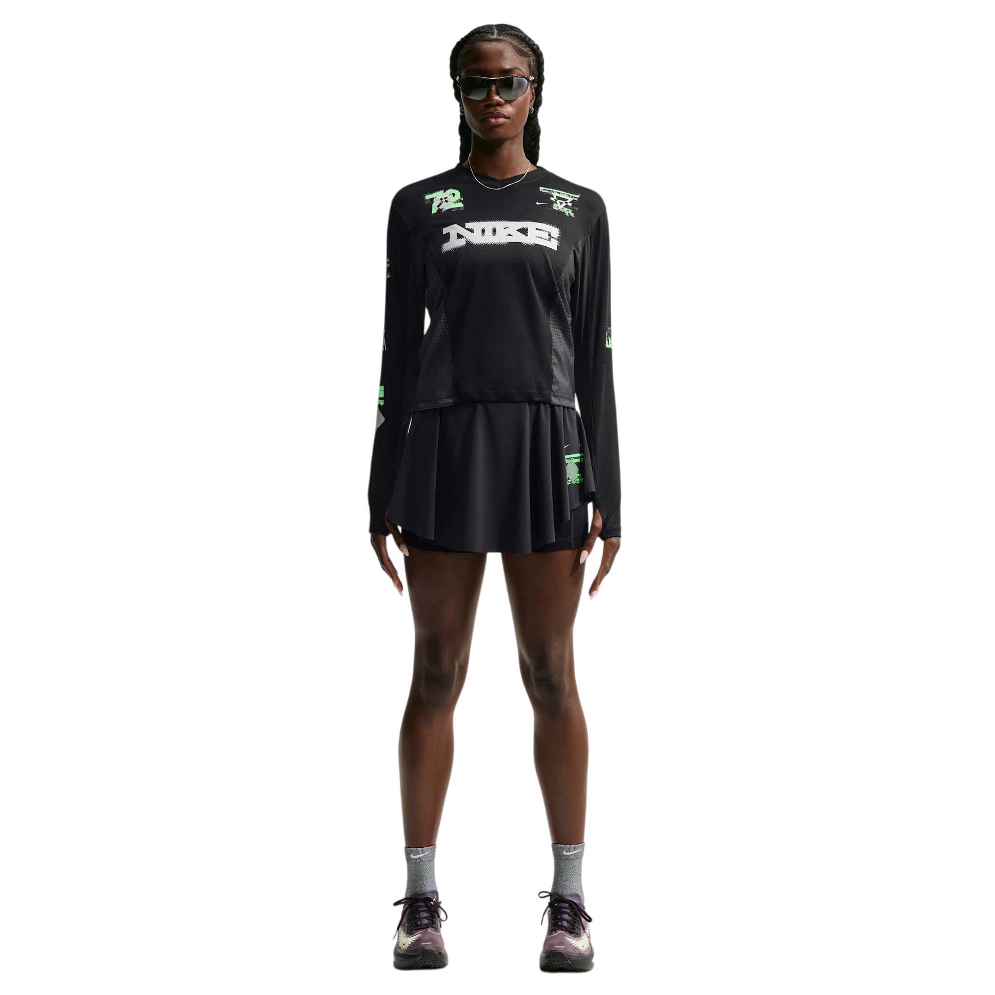 Nike Women's Swift Long Sleeve Running Top - Black/Grey - BLACK/GREY