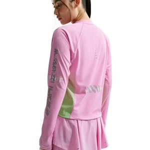 Nike Women's Swift Long Sleeve Running Top - Pink/Green - PINK/GREEN