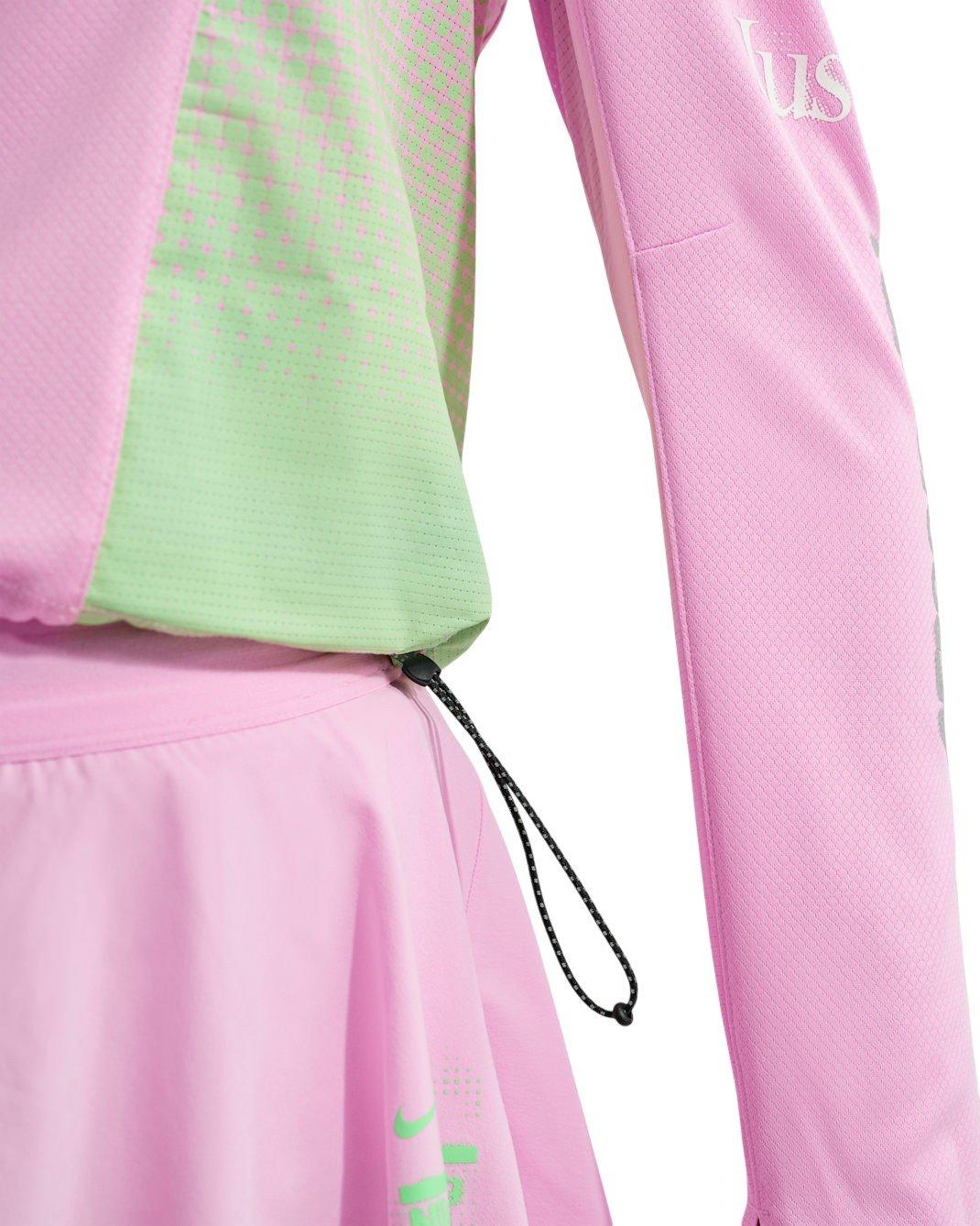 Nike Women's Swift Long Sleeve Running Top - Pink/Green - PINK/GREEN Thumbnail View 4