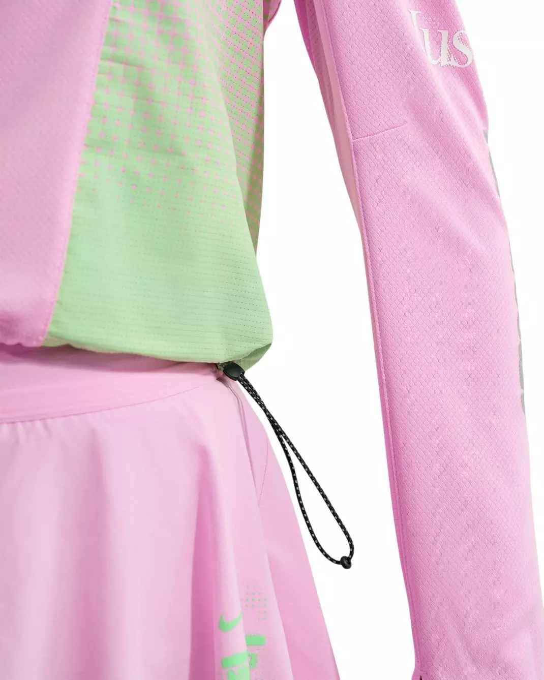 Nike Women's Swift Long Sleeve Running Top - Pink/Green - PINK/GREEN
