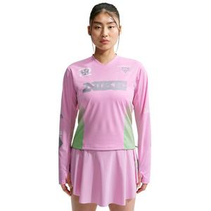 Nike Women's Swift Long Sleeve Running Top - Pink/Green - PINK/GREEN