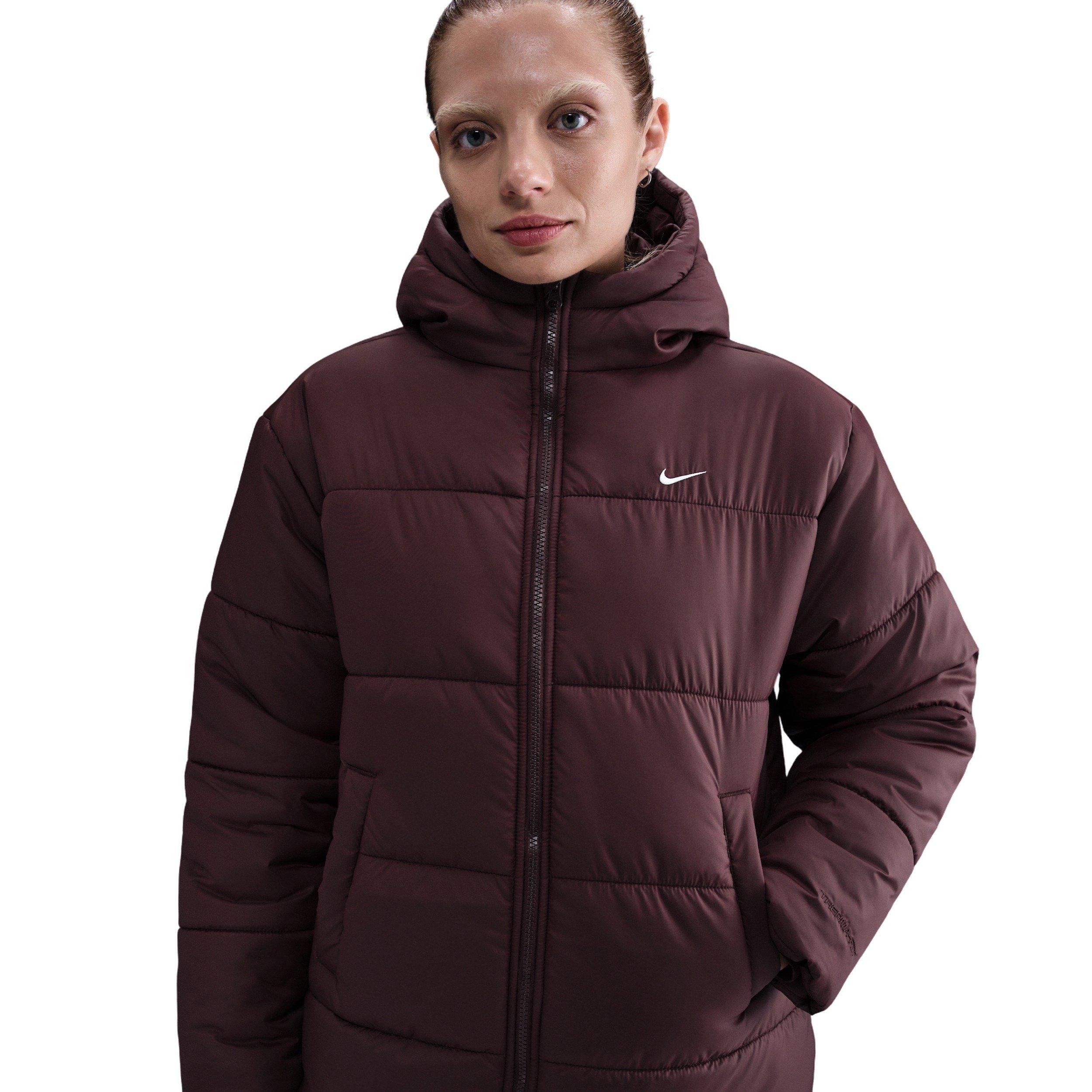 Nike Women's Sportswear Classic Therma-FIT Loose Hooded Parka - Burgundy - BURGUNDY Thumbnail View 1