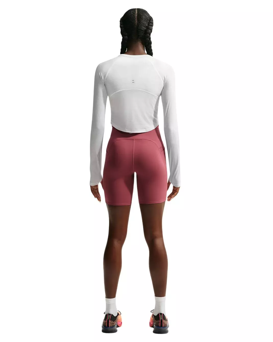 Nike Women's Tempo Dri-FIT Cropped Long Sleeve Running Top - White/Silver - WHITE/SILVER