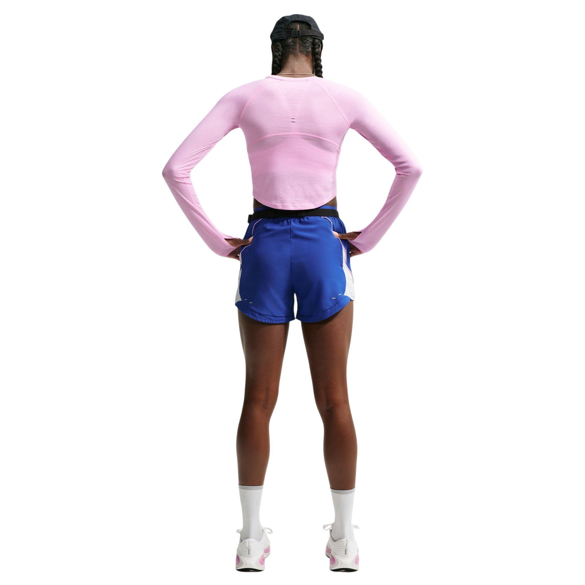 Nike Women's Tempo Dri-FIT Cropped Long Sleeve Running Top - Pink - PINK