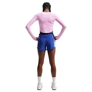 Nike Women's Tempo Dri-FIT Cropped Long Sleeve Running Top - Pink - PINK