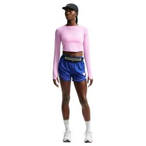 Nike Women's Tempo Dri-FIT Cropped Long Sleeve Running Top - Pink - PINK