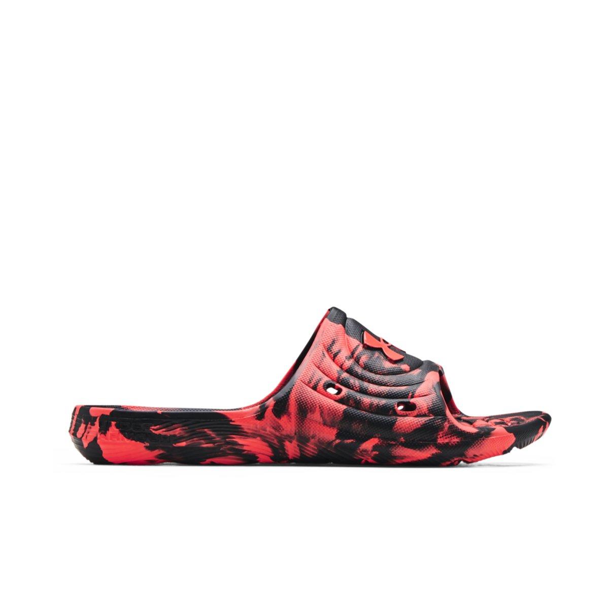 Under Armour Locker Camo Men's Slide - BLACK/RED Thumbnail View 1