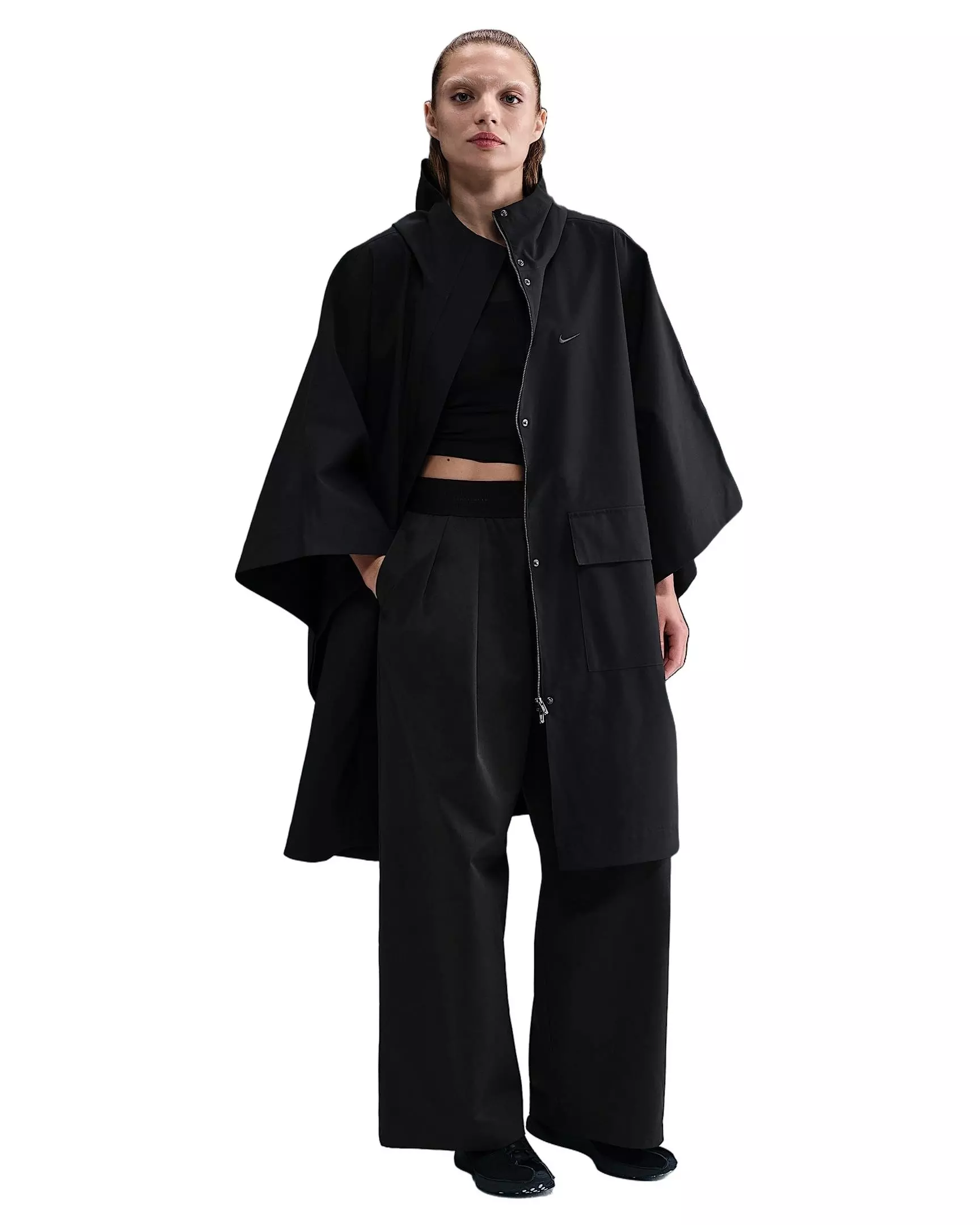 Nike Women's Sportswear Tailored Rain Poncho - Black - BLACK
