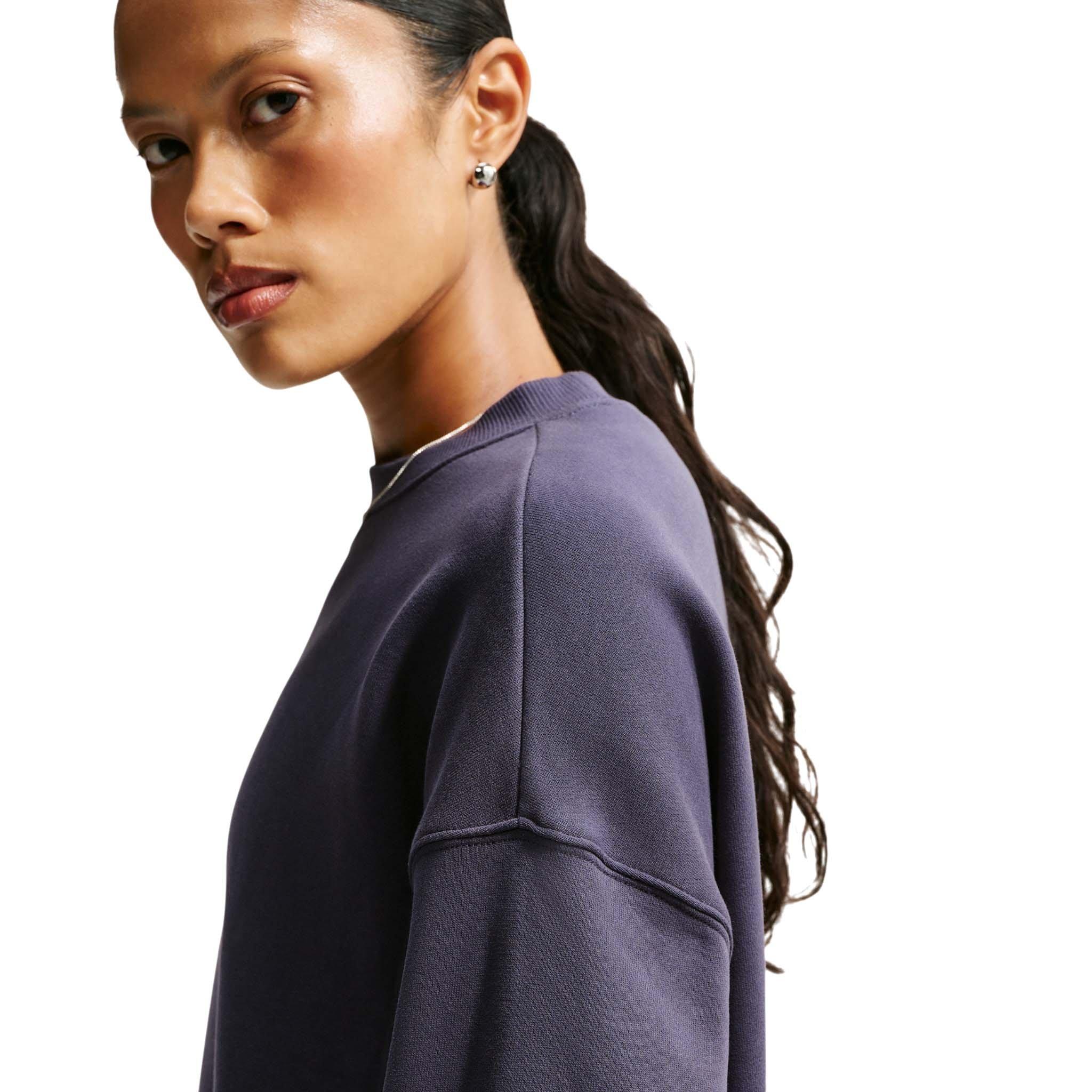 Nike Women's Studio Fleece Medium Weight Oversized Crewneck Sweatshirt - Grey - GREY