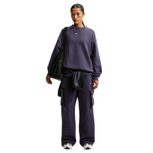 Nike Women's Studio Fleece Medium Weight Oversized Crewneck Sweatshirt - Grey - GREY