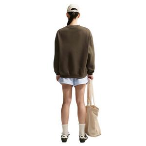 Nike Women's Studio Fleece Medium Weight Oversized Crewneck Sweatshirt - Brown