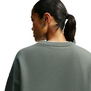 Nike Women's Studio Fleece Medium Weight Oversized Crewneck Sweatshirt - Green - GREEN