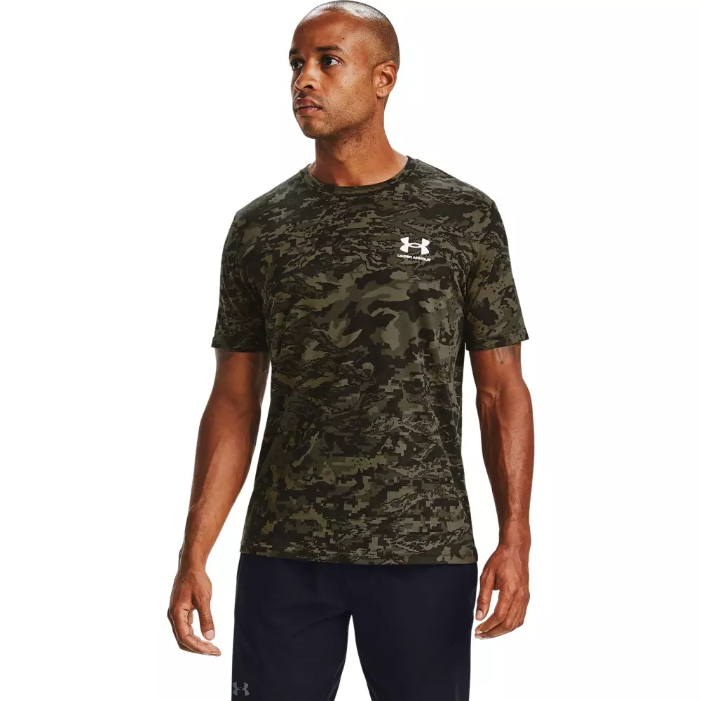 Under Armour Men's All-Over Logo Short Sleeve Top - BLACK/WHITE