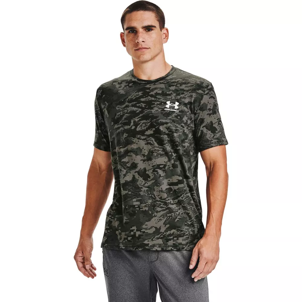 Under Armour Men's All-Over Logo Short Sleeve Top - GREEN/WHITE
