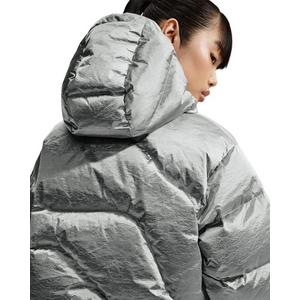 Nike Women's Sportswear Swoosh Series Therma-FIT Oversized Metallic Down Puffer Jacket -Silver