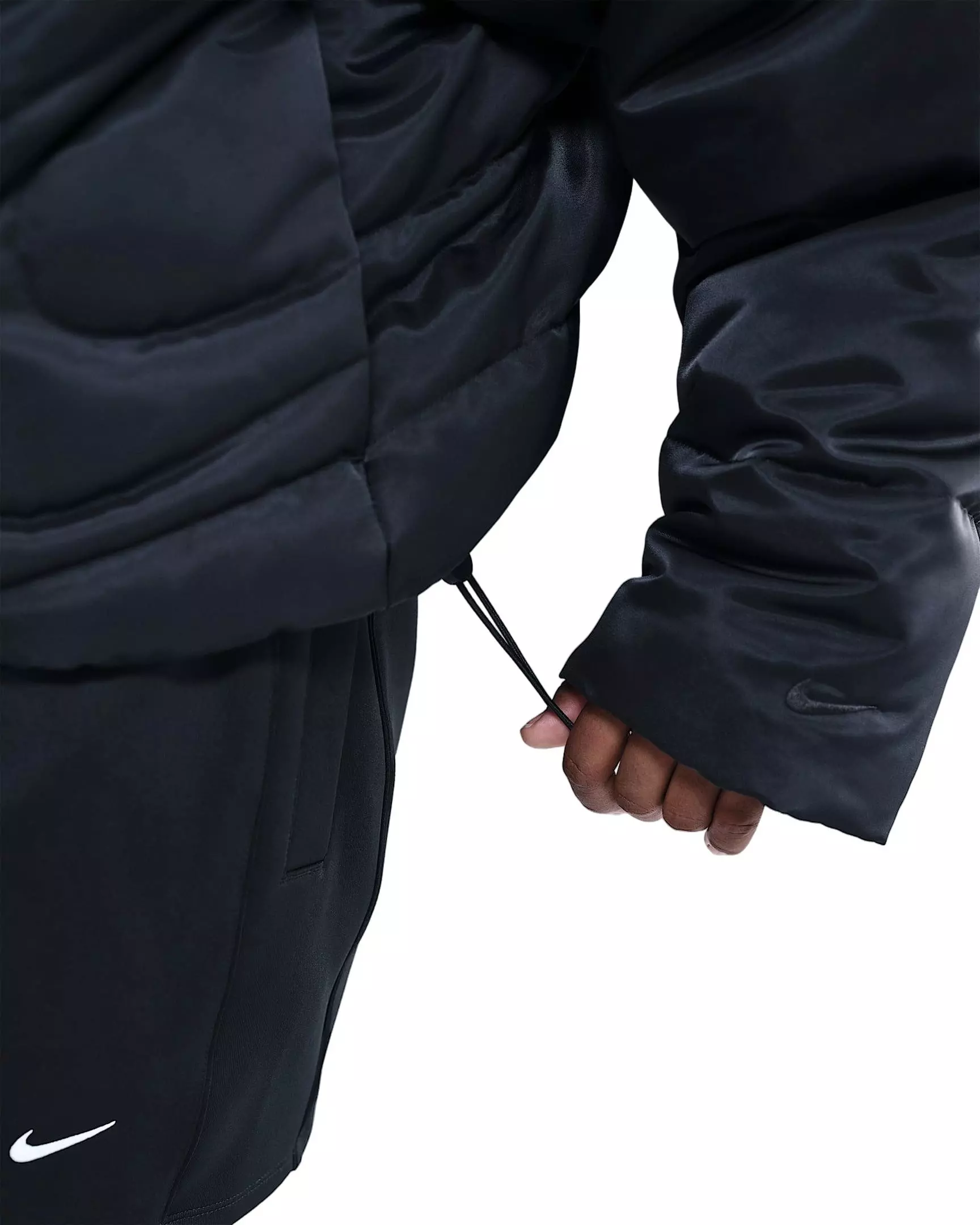 Nike Women's Sportswear Swoosh Series Therma-FIT Oversized Down Puffer Jacket - Black - BLACK