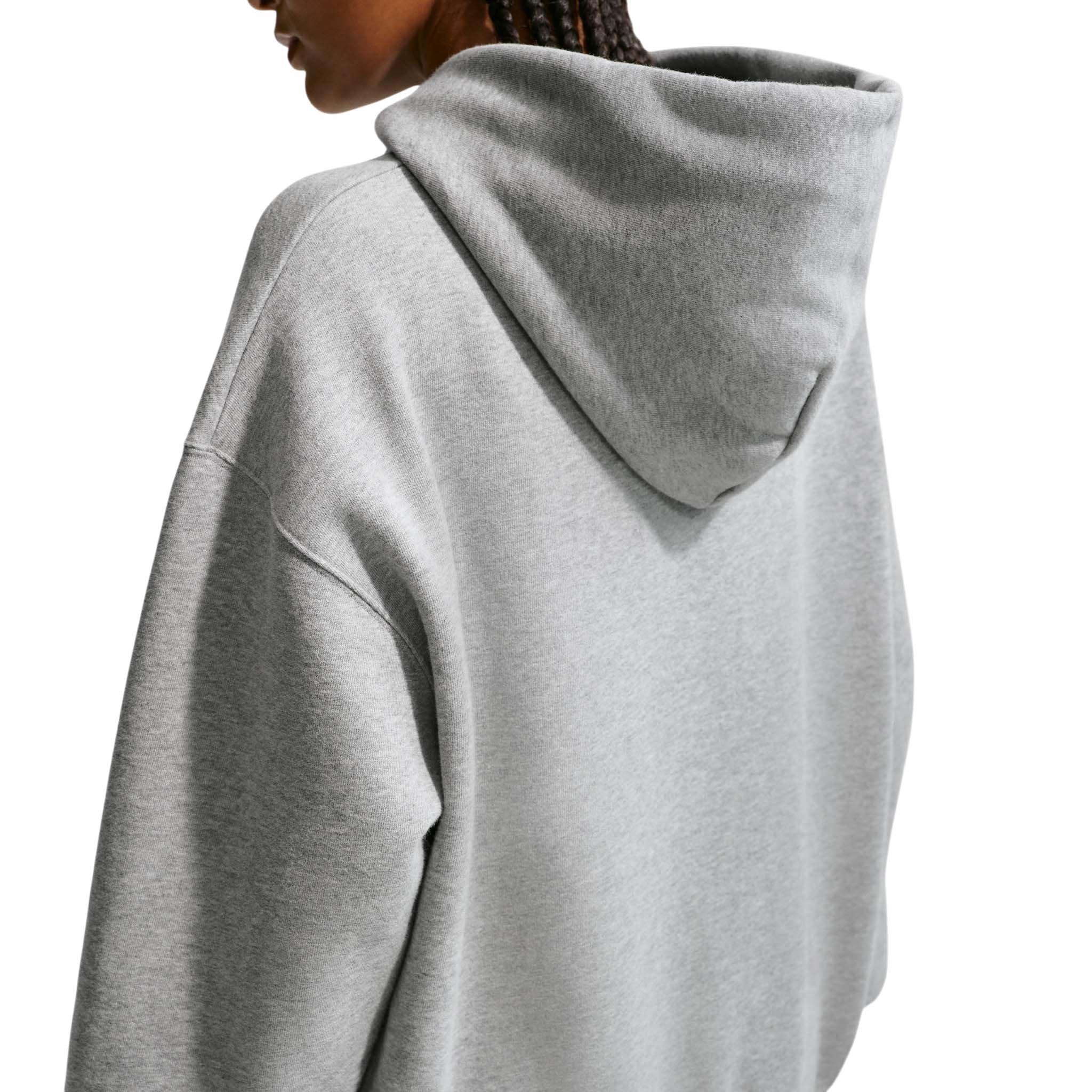 Nike Women's Studio Fleece Medium Weight Oversized Full-Zip Hooded Jacket - Grey - GREY