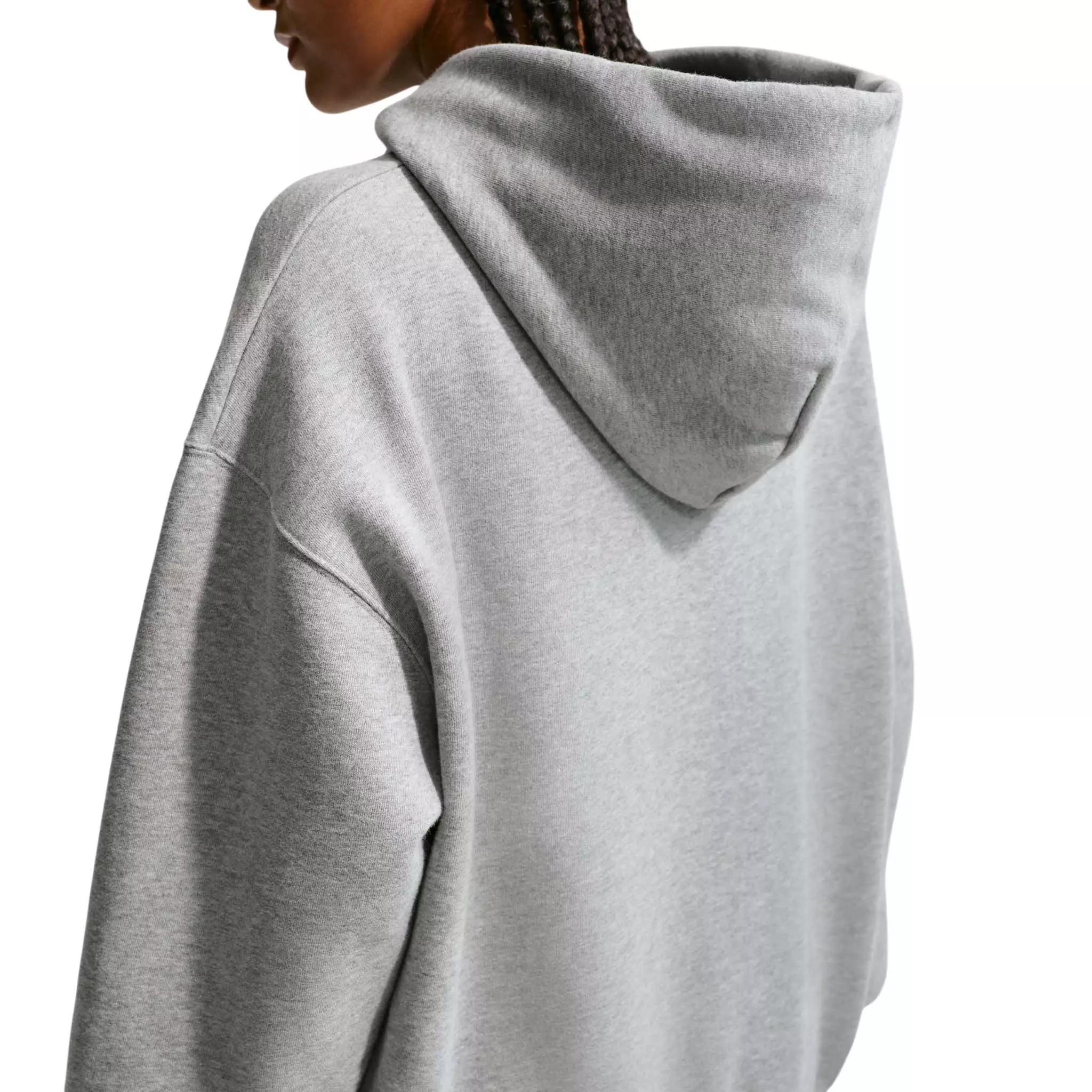 Nike Women's Studio Fleece Medium Weight Oversized Full-Zip Hooded Jacket - Grey - GREY