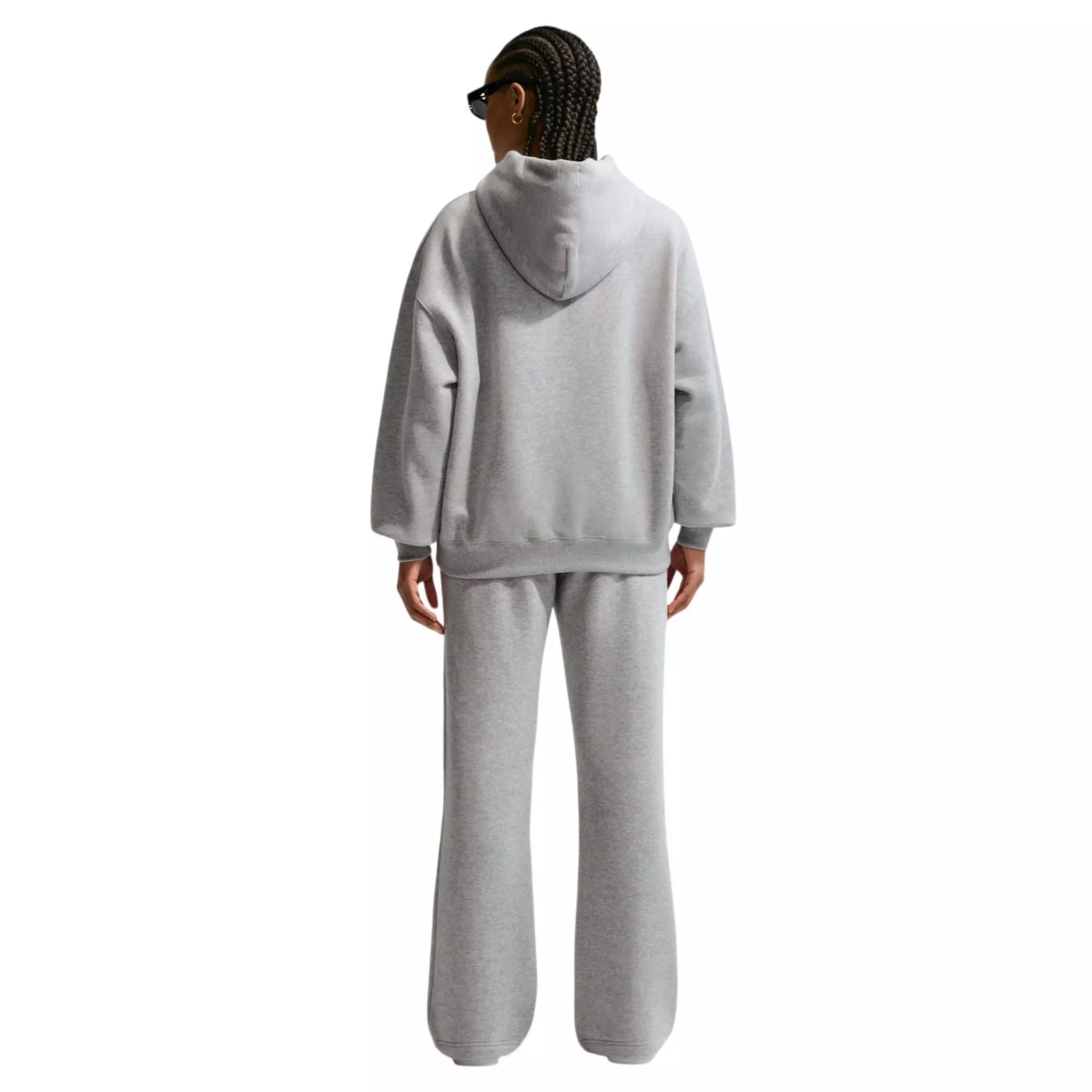 Nike Women's Studio Fleece Medium Weight Oversized Full-Zip Hooded Jacket - Grey - GREY