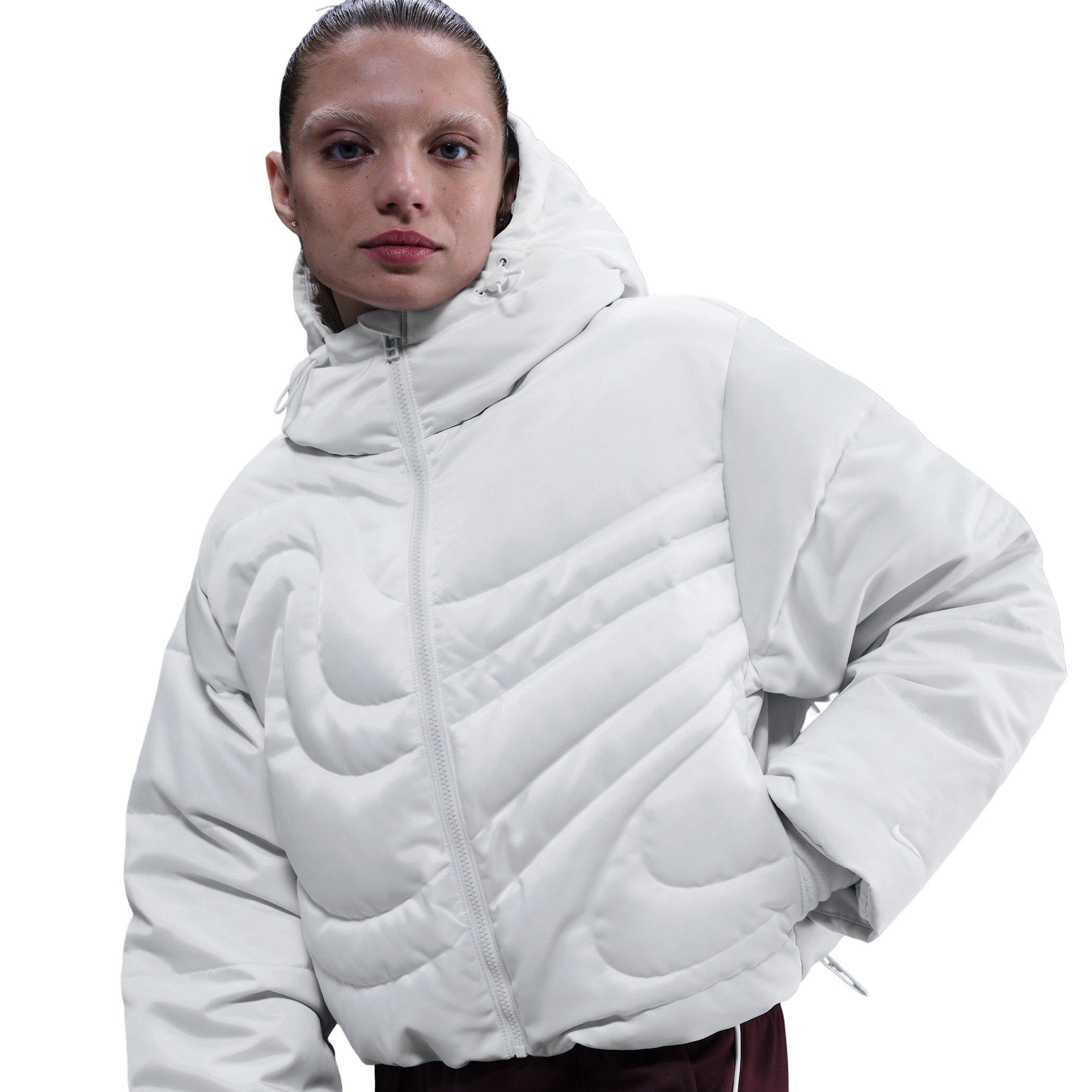 Nike Women's Sportswear Swoosh Series Therma-FIT Oversized Down Puffer Jacket - White - WHITE Thumbnail View 1