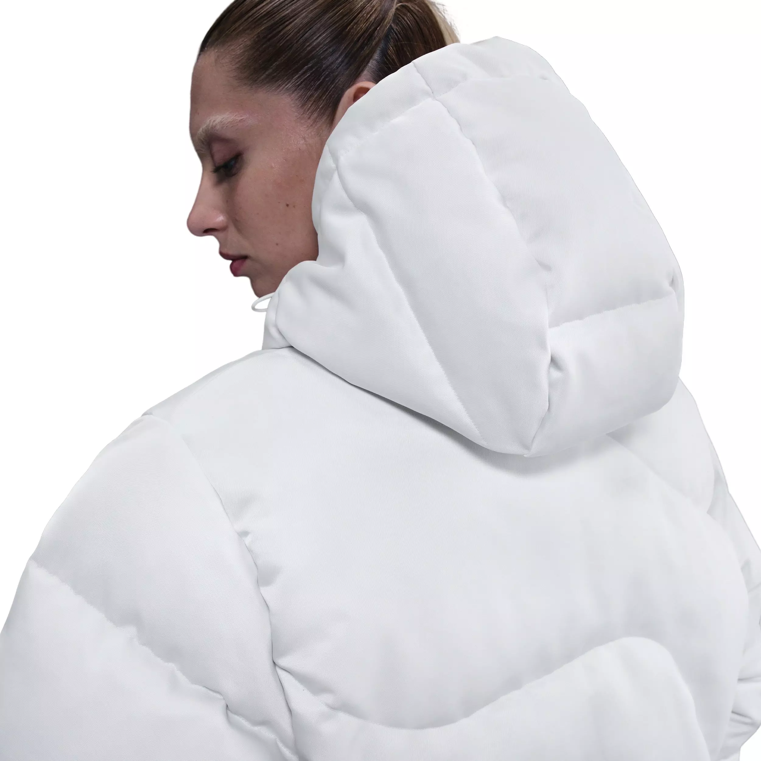 Nike Women's Sportswear Swoosh Series Therma-FIT Oversized Down Puffer Jacket -White - WHITE