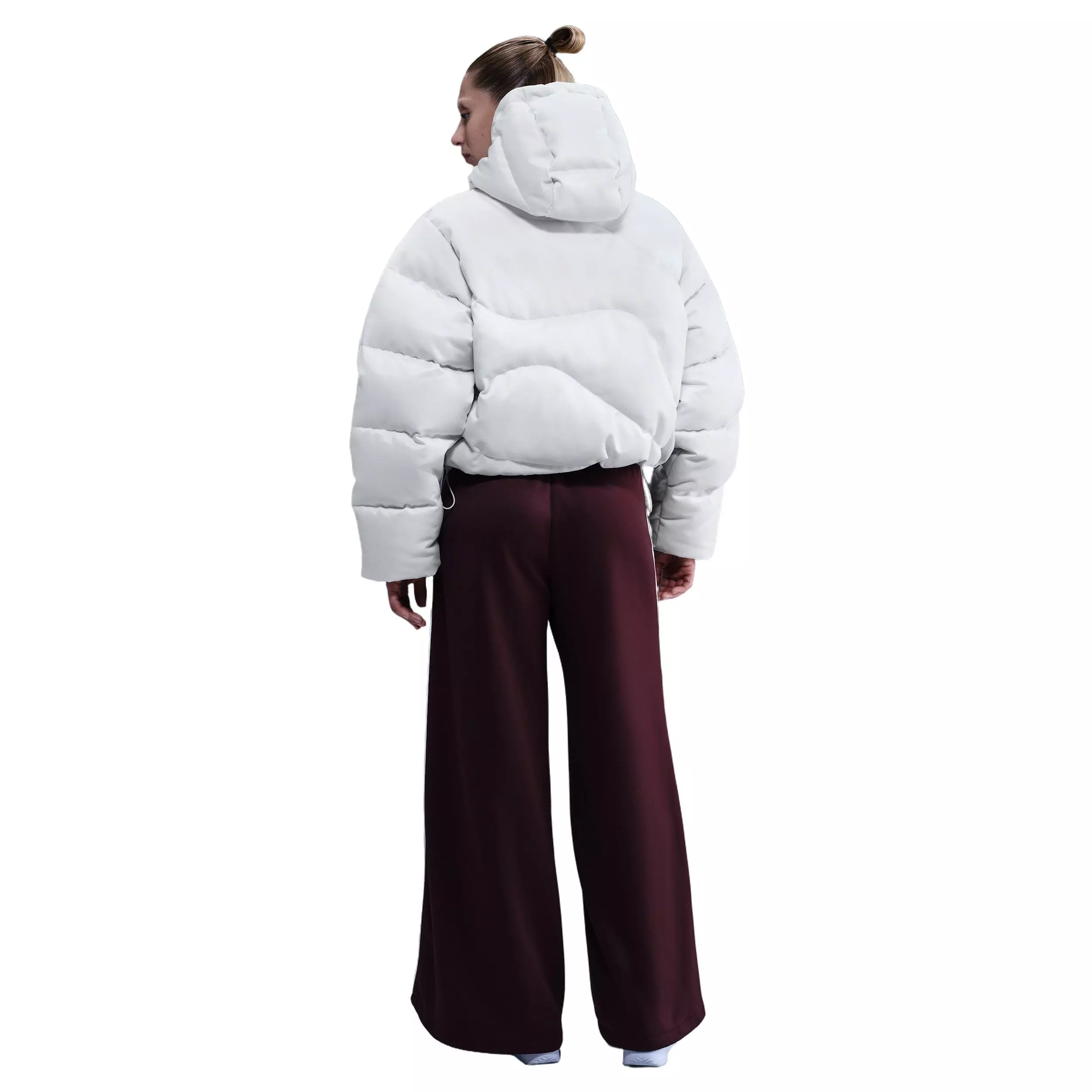 Nike Women's Sportswear Swoosh Series Therma-FIT Oversized Down Puffer Jacket -White - WHITE