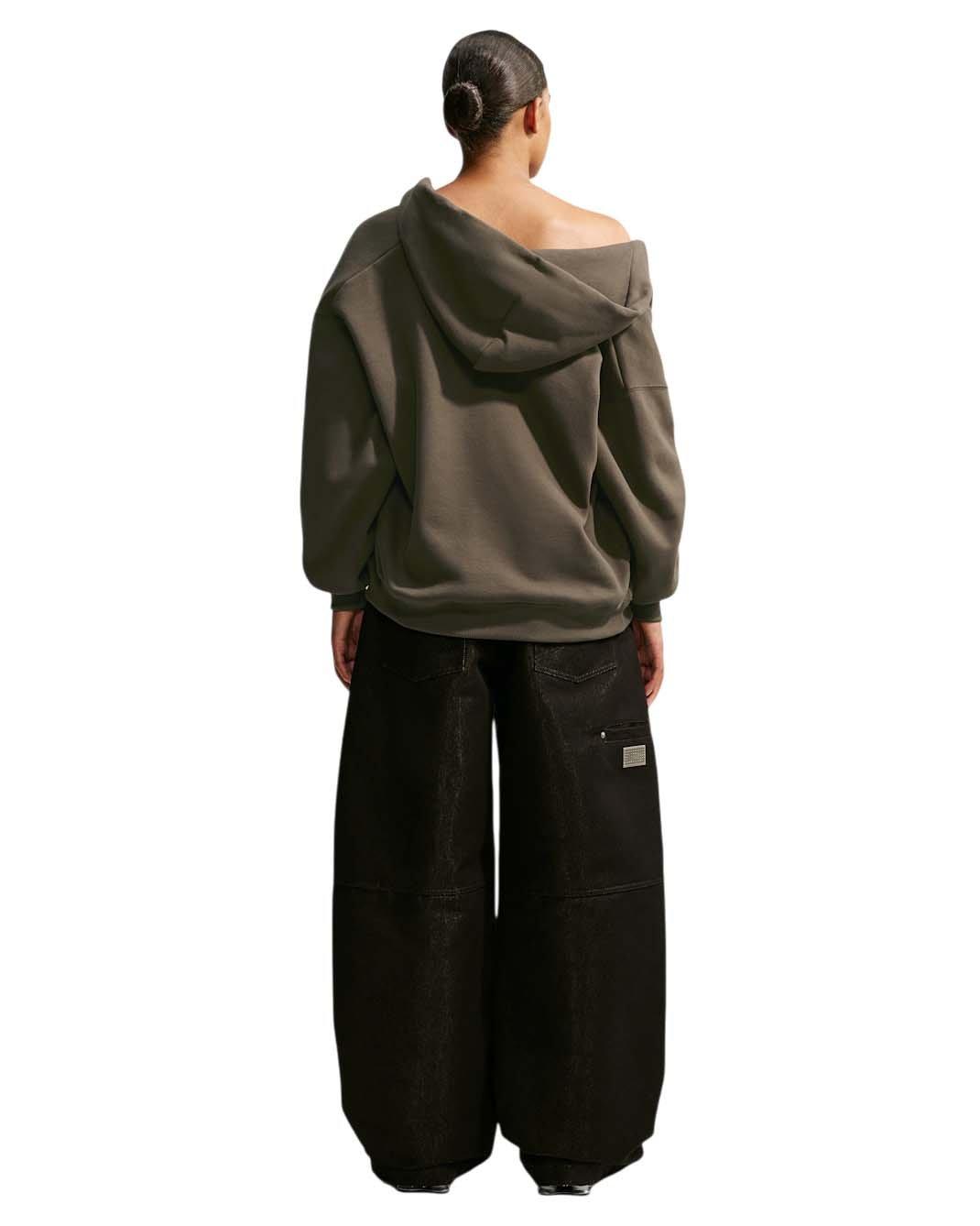 Nike Women's Studio Fleece Medium Weight Oversized Full-Zip Hooded Jacket - Brown - BROWN