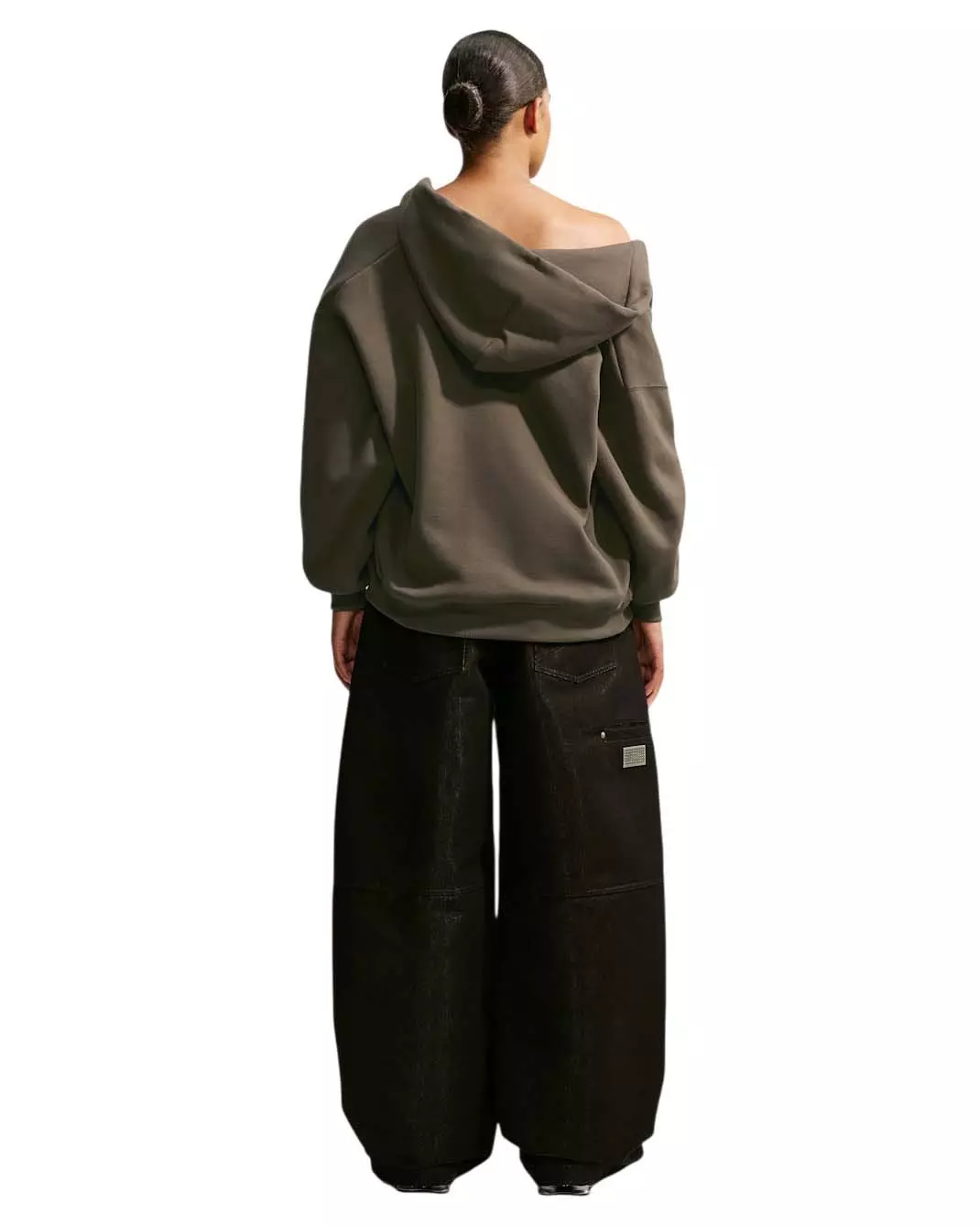 Nike Women's Studio Fleece Medium Weight Oversized Full-Zip Hooded Jacket - Brown - BROWN