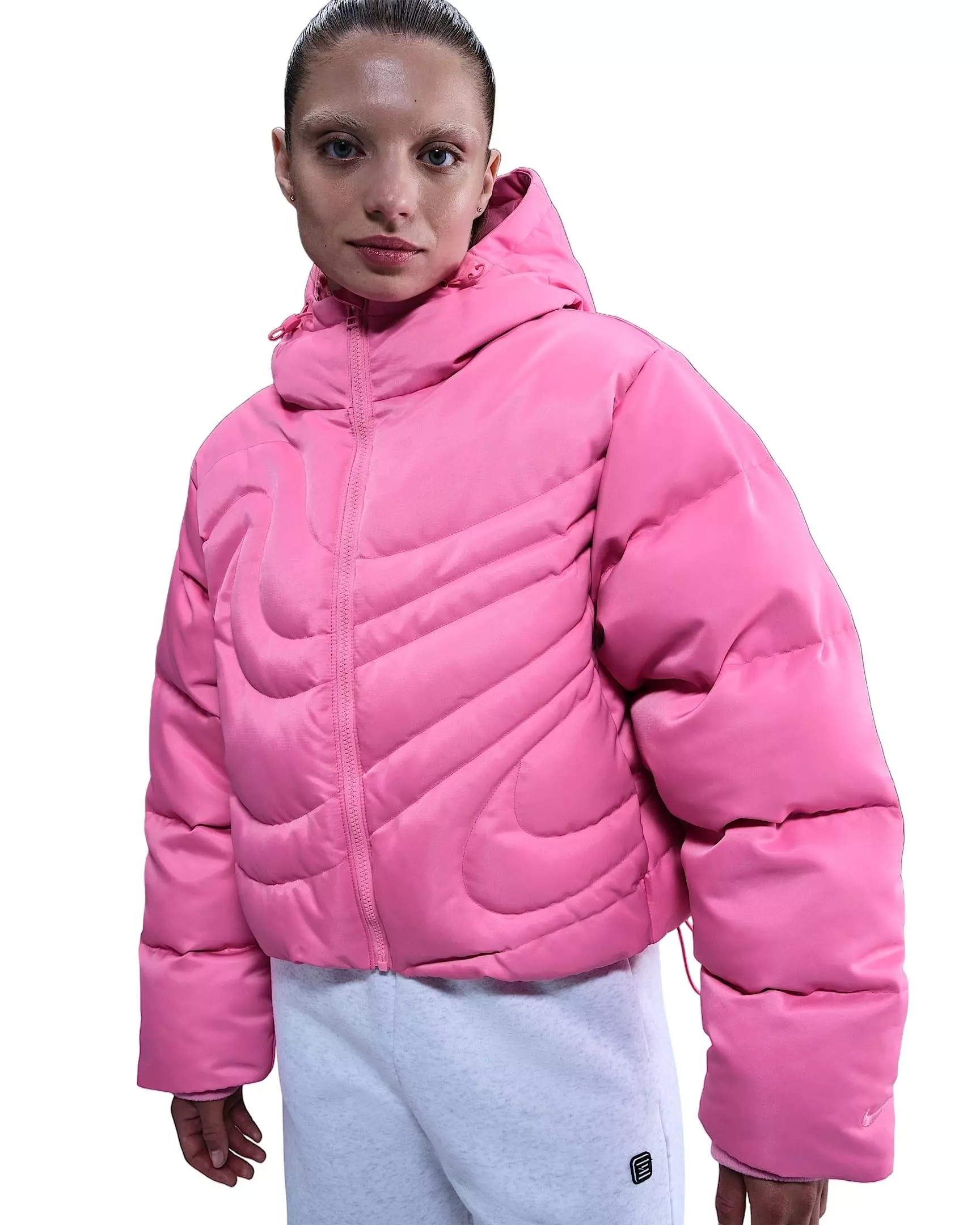 Nike Women's Sportswear Swoosh Series Therma-FIT Oversized Down Puffer Jacket - Pink - PINK