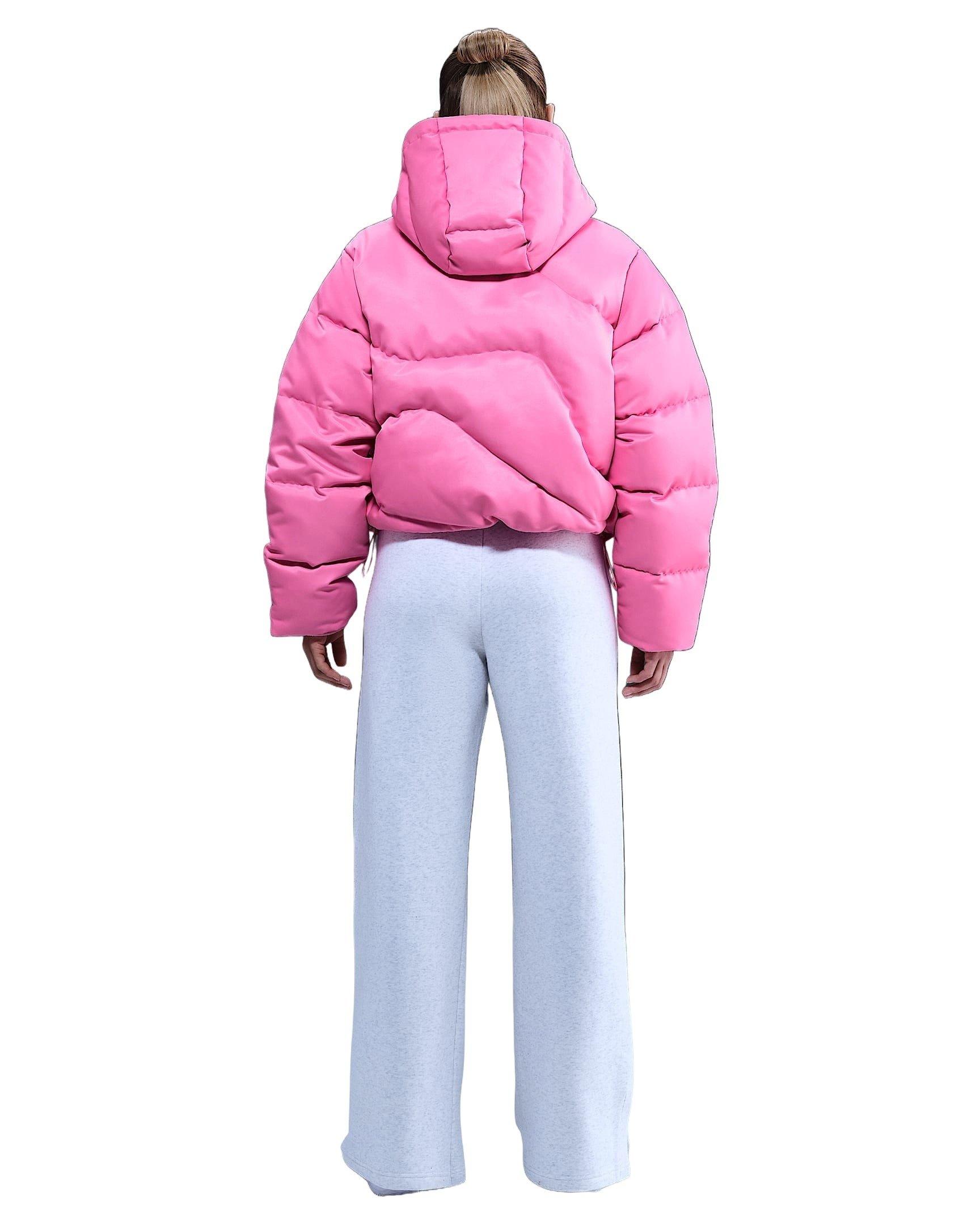 Nike Women's Sportswear Swoosh Series Therma-FIT Oversized Down Puffer Jacket - Pink - PINK Thumbnail View 6