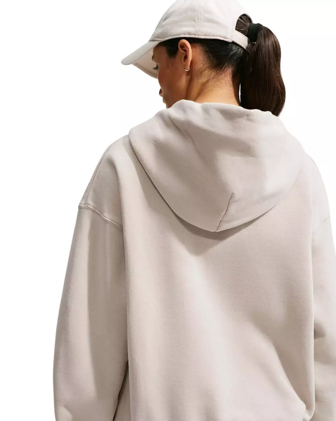 Nike Women's Studio Fleece Medium Weight Oversized Full-Zip Hooded Jacket - Cream - CREAM