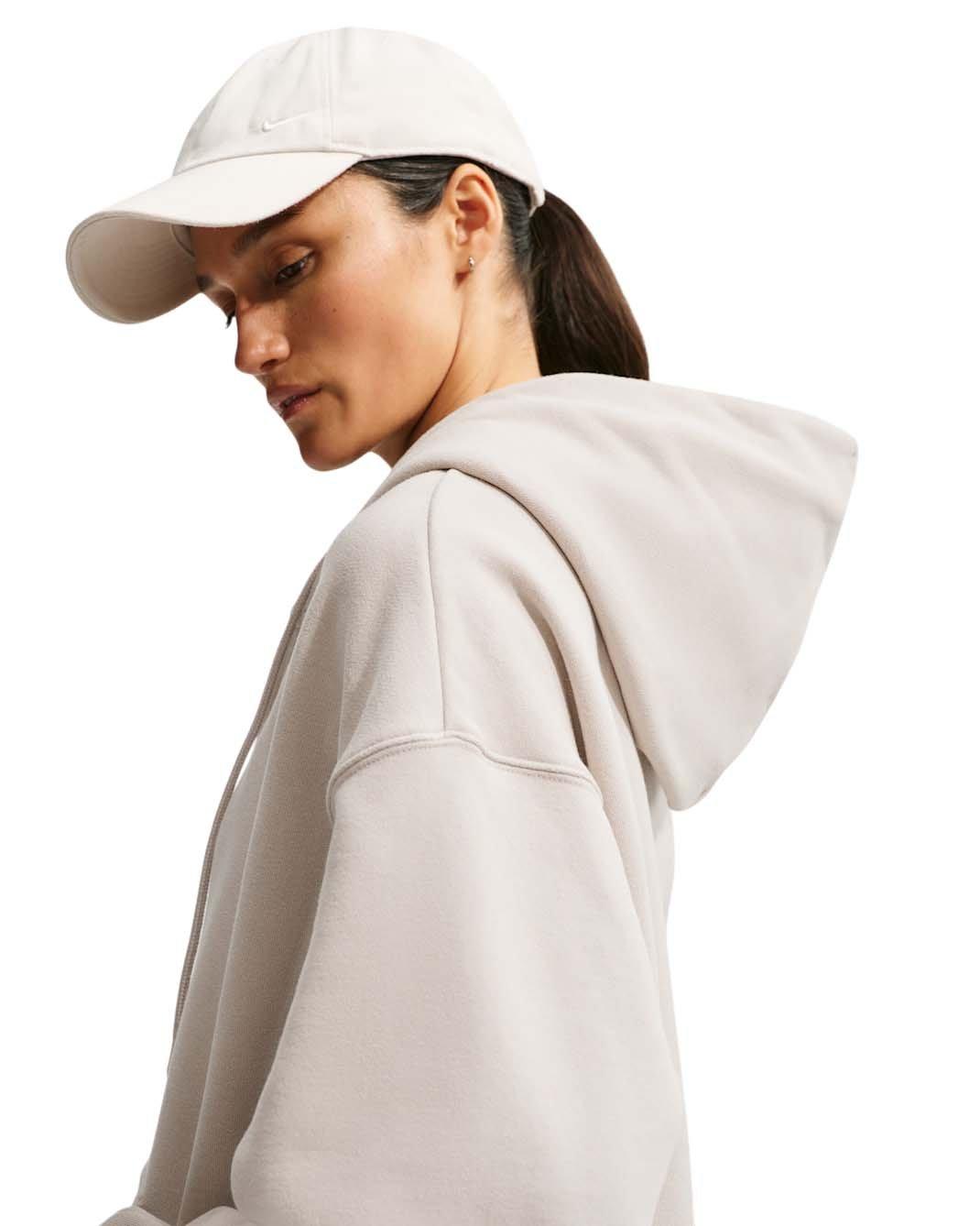 Nike Women's Studio Fleece Medium Weight Oversized Full-Zip Hooded Jacket - Cream - CREAM