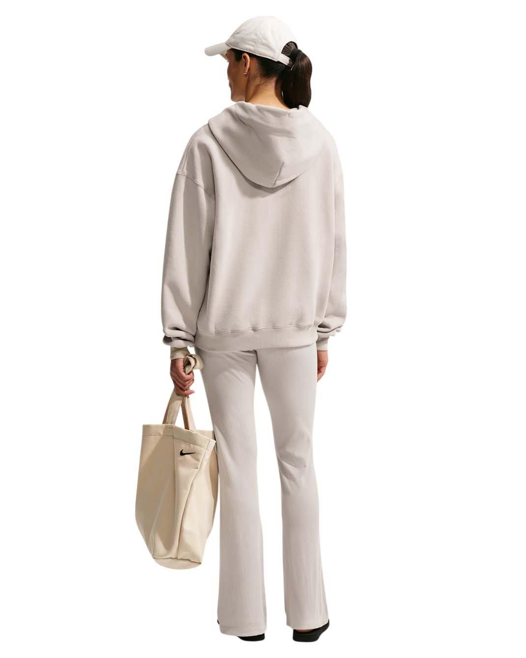 Nike Women's Studio Fleece Medium Weight Oversized Full-Zip Hooded Jacket - Cream - CREAM