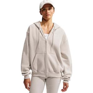 Nike Women's Studio Fleece Medium Weight Oversized Full-Zip Hooded Jacket - Cream - CREAM
