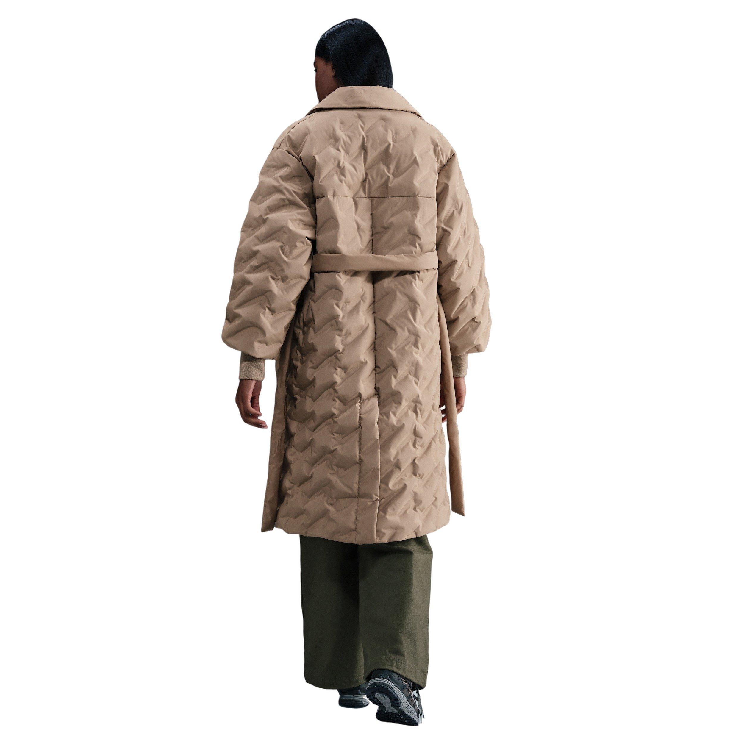 Nike Women's Sportswear Swoosh Series Therma-FIT Oversized Down Trench Coat -Khaki - KHAKI Thumbnail View 2