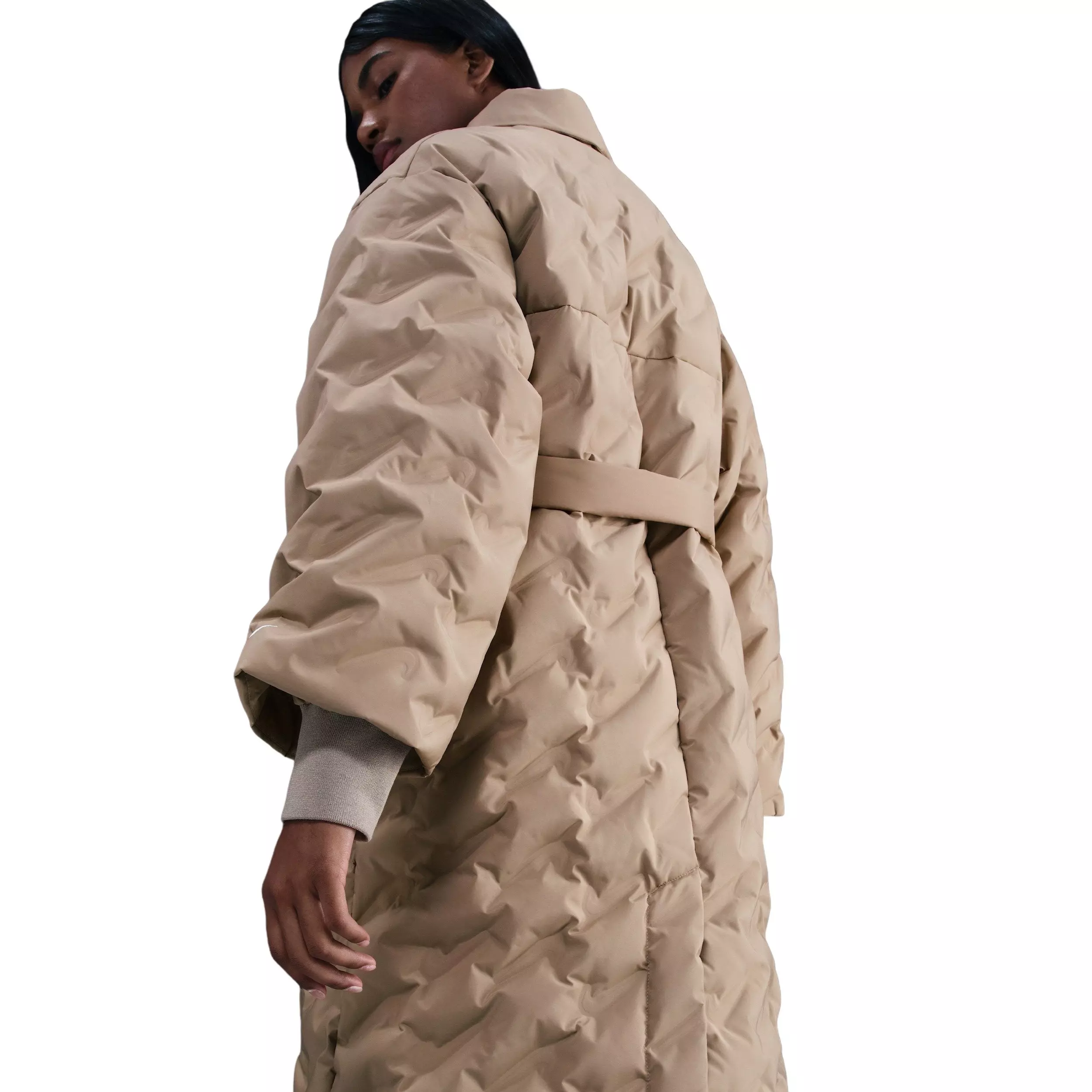 Nike Women's Sportswear Swoosh Series Therma-FIT Oversized Down Trench Coat - Khaki - KHAKI