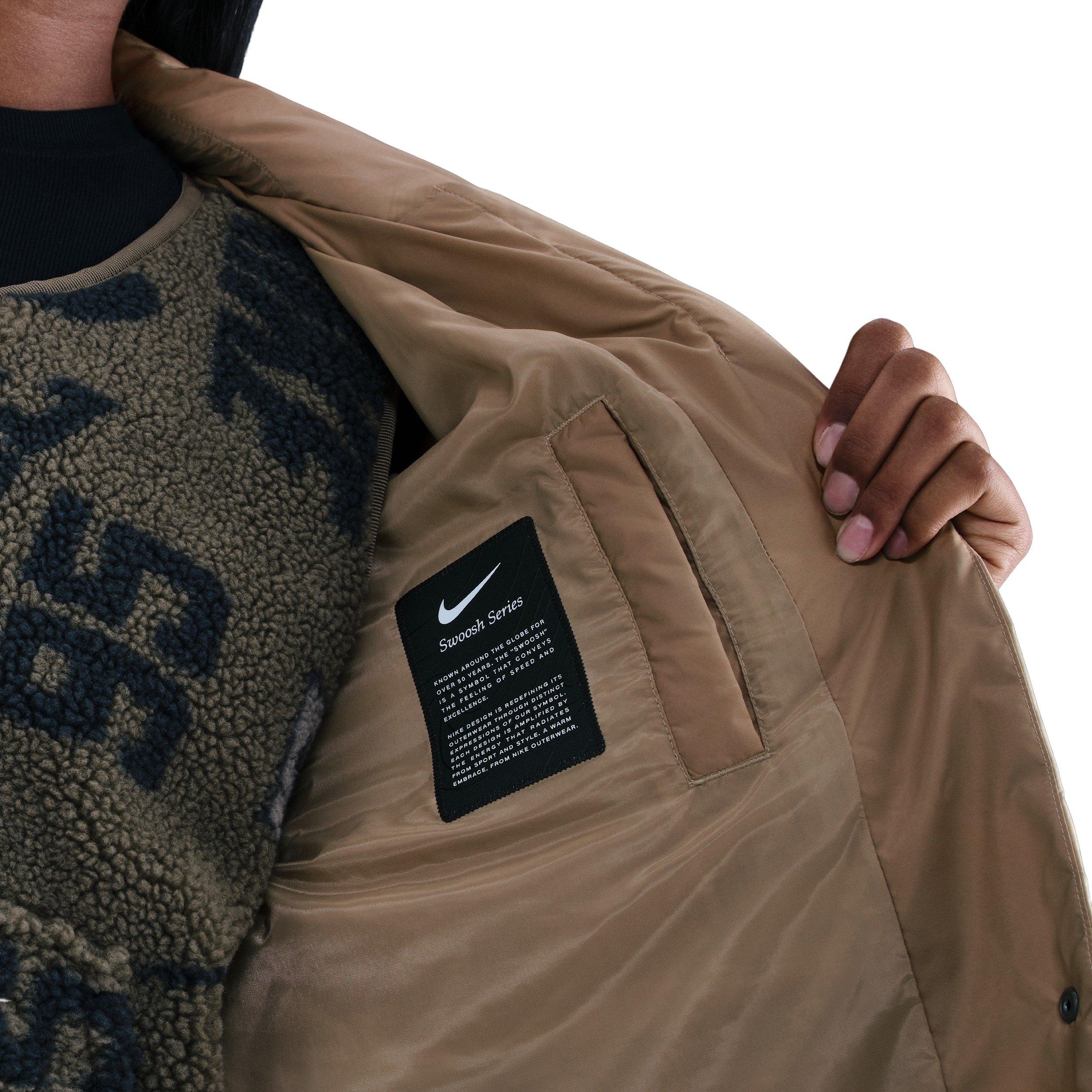 Nike Women's Sportswear Swoosh Series Therma-FIT Oversized Down Trench Coat -Khaki - KHAKI Thumbnail View 6