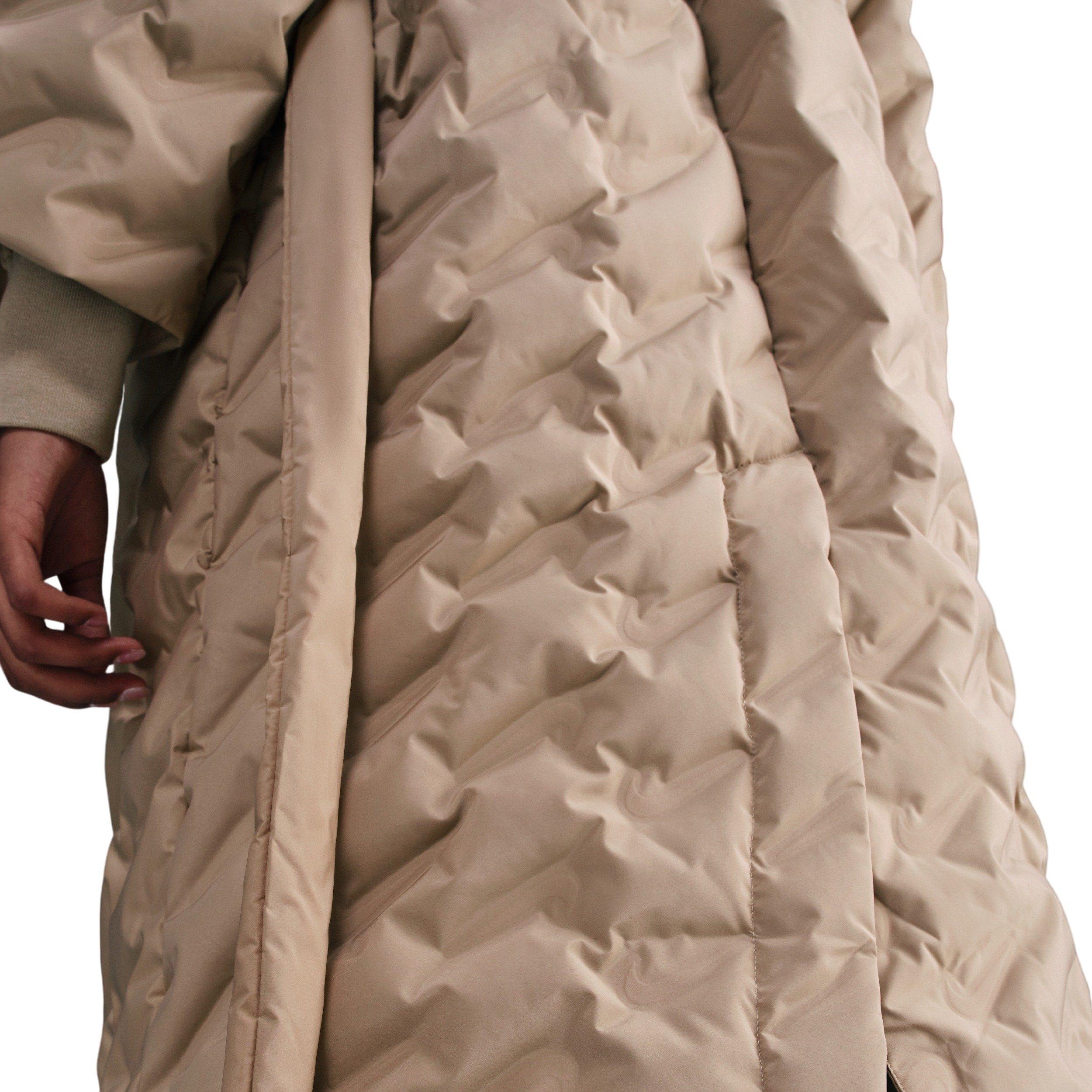 Nike Women's Sportswear Swoosh Series Therma-FIT Oversized Down Trench Coat - Khaki - KHAKI Thumbnail View 7