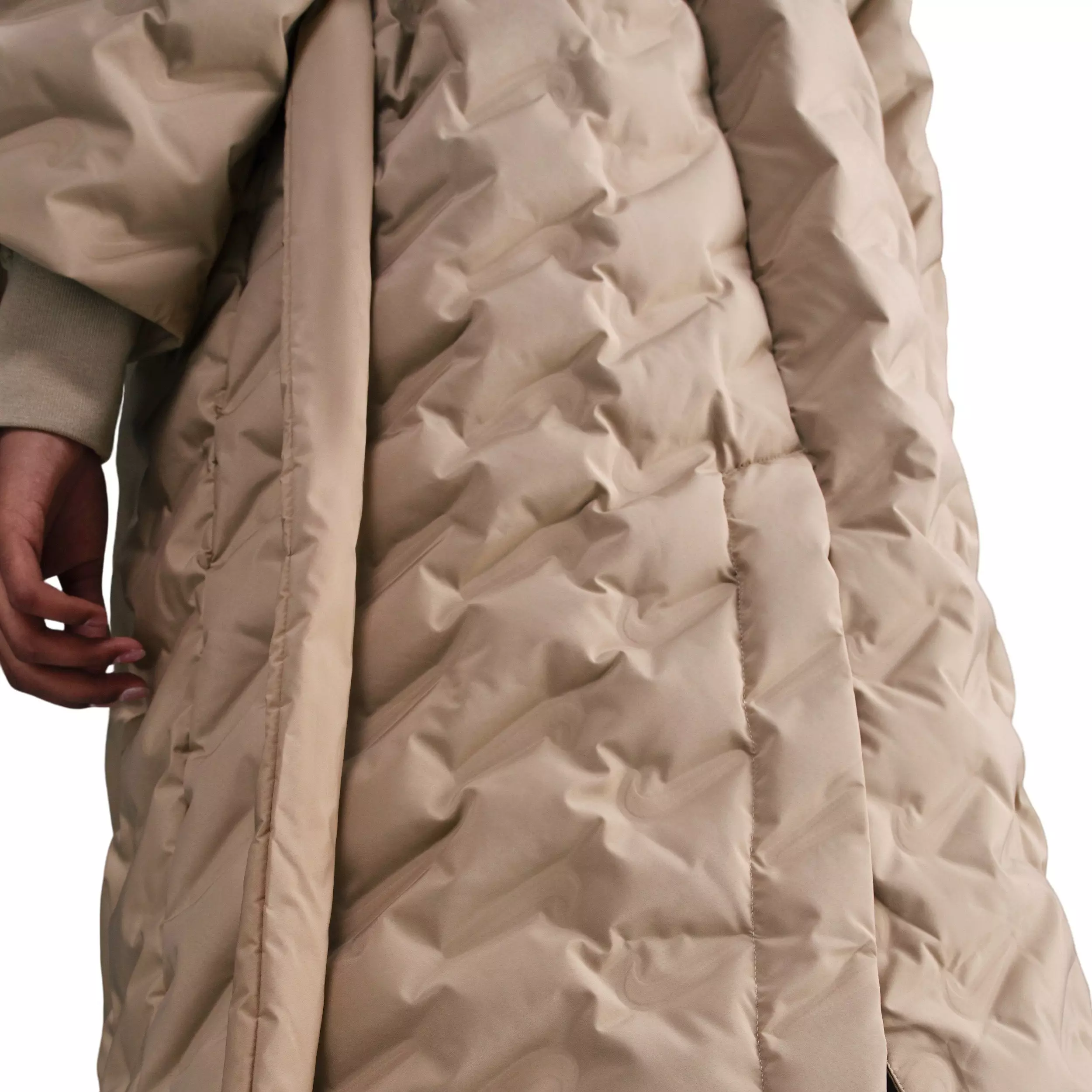 Nike Women's Sportswear Swoosh Series Therma-FIT Oversized Down Trench Coat - Khaki - KHAKI