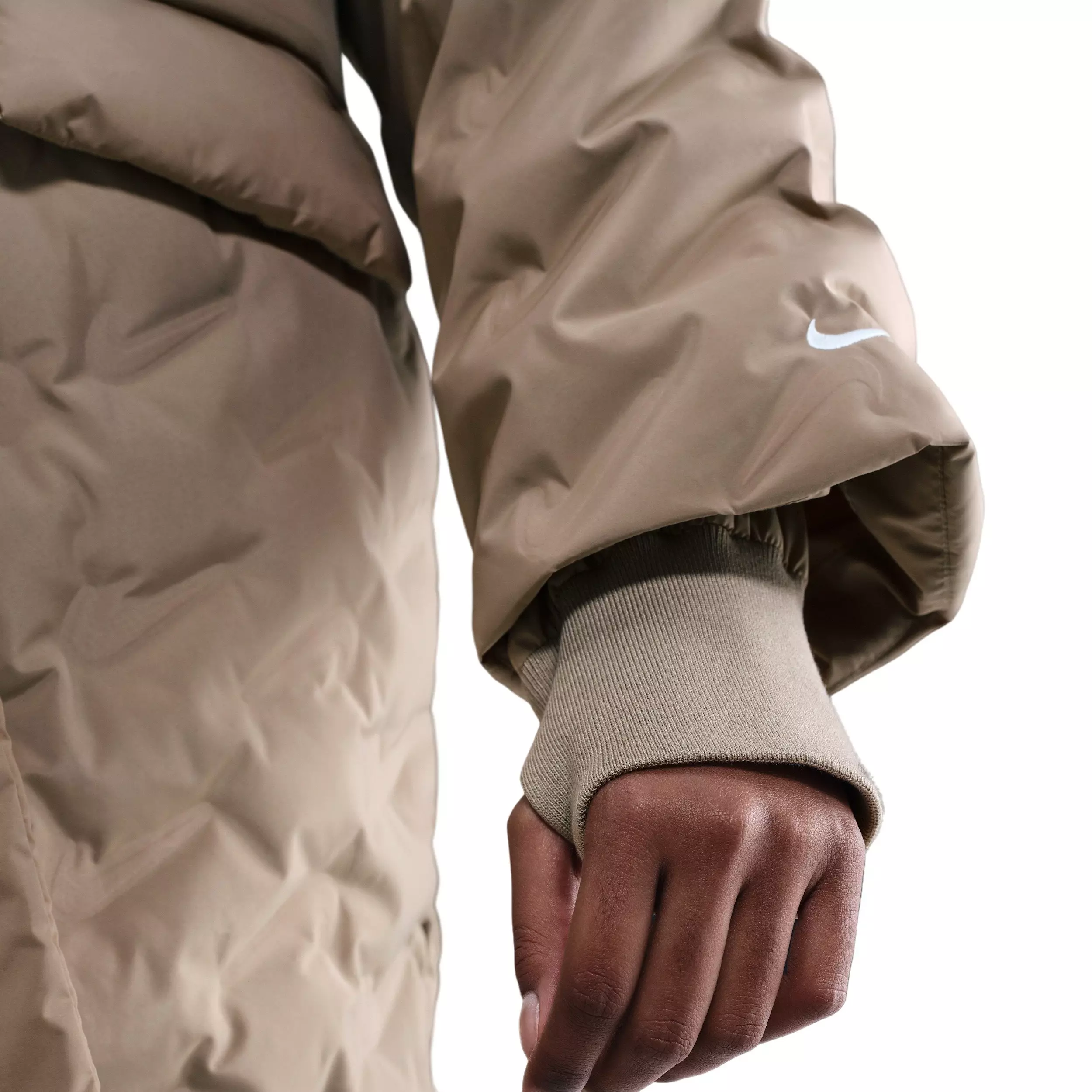 Nike Women's Sportswear Swoosh Series Therma-FIT Oversized Down Trench Coat -Khaki - KHAKI