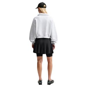 Nike Women's Studio Fleece Med-Weight Oversized Cropped Polo - Birch Heather - BIRCH HEATHER