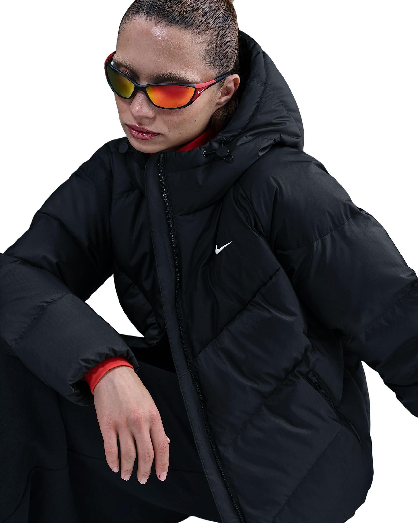 Nike Women's Sportswear Windpuffer Storm-FIT Loose Hooded Down Puffer - Black - BLACK Thumbnail View 3