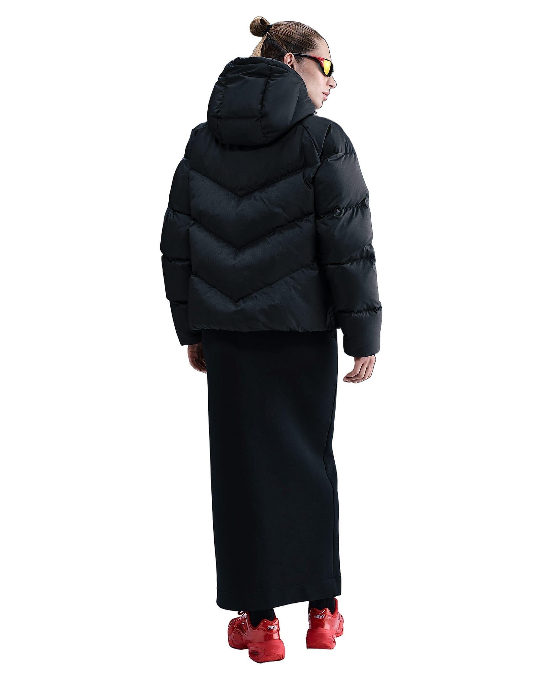 Nike Women's Sportswear Windpuffer Storm-FIT Loose Hooded Down Puffer - Black - BLACK Thumbnail View 6