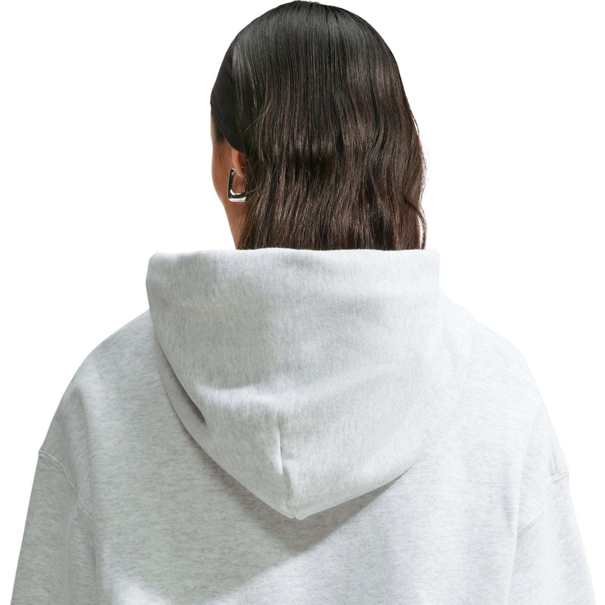 Nike Women's Studio Fleece Medium Weight Oversized Cropped Hoodie - Birch Heather - BIRCH HEATHER