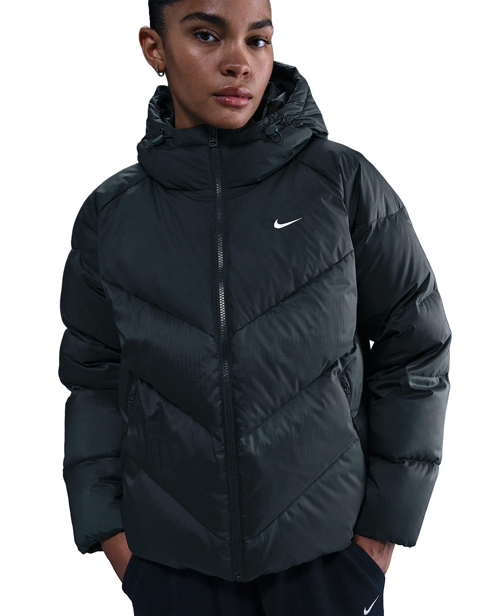 Nike Women's Sportswear Windpuffer Storm-FIT Loose Hooded Down Puffer - Seaweed Green - SEAWEED GREEN Thumbnail View 1